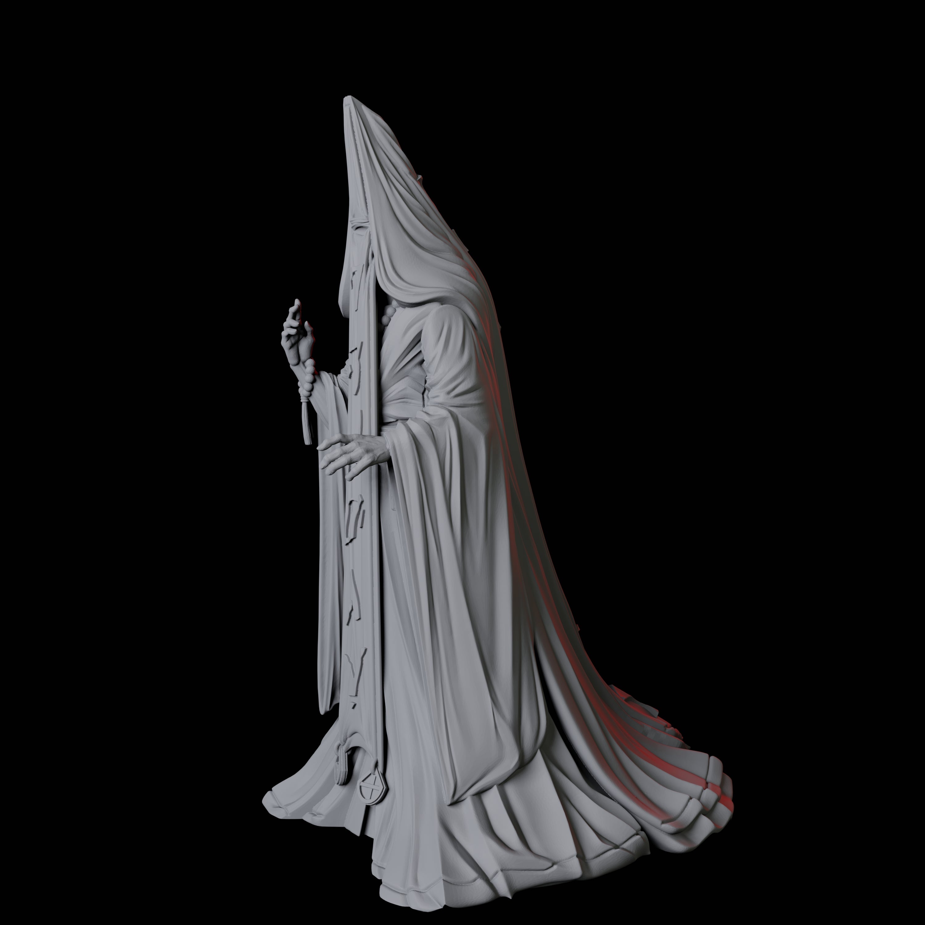 Hooded Cult Leader Miniature for Dungeons and Dragons, Pathfinder or other TTRPGs