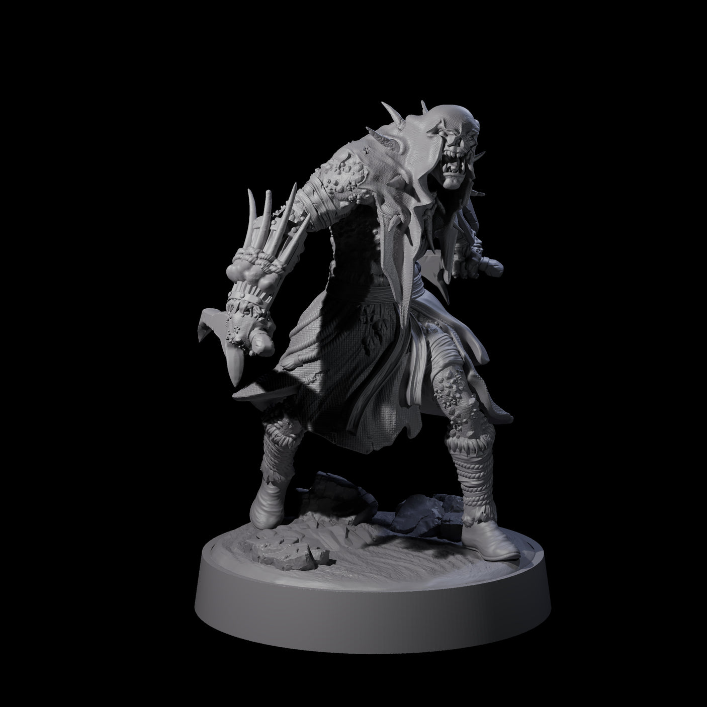 Hooded Orc Rogue Miniature for Dungeons and Dragons, Pathfinder or other TTRPGs