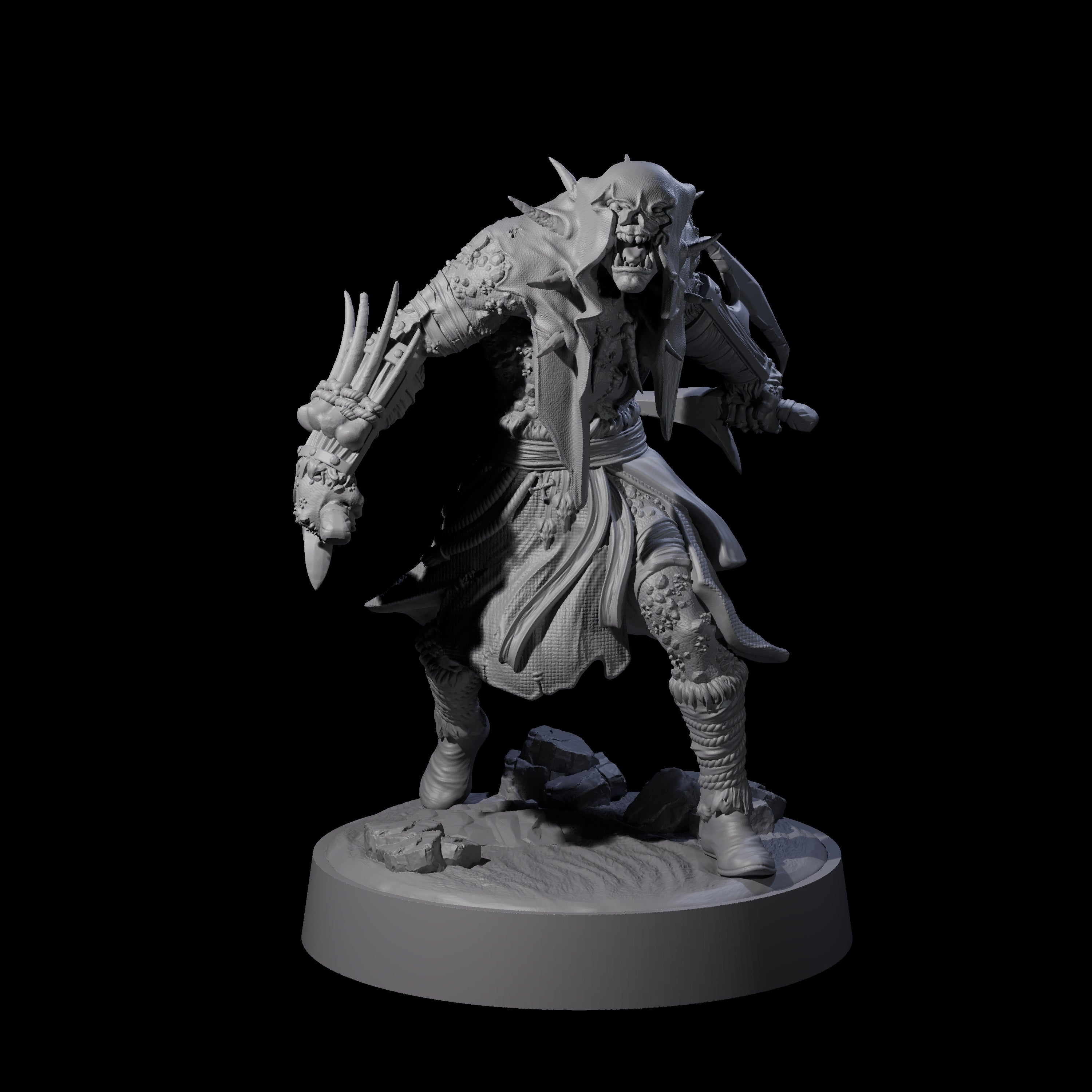 Hooded Orc Rogue Miniature for Dungeons and Dragons, Pathfinder or other TTRPGs