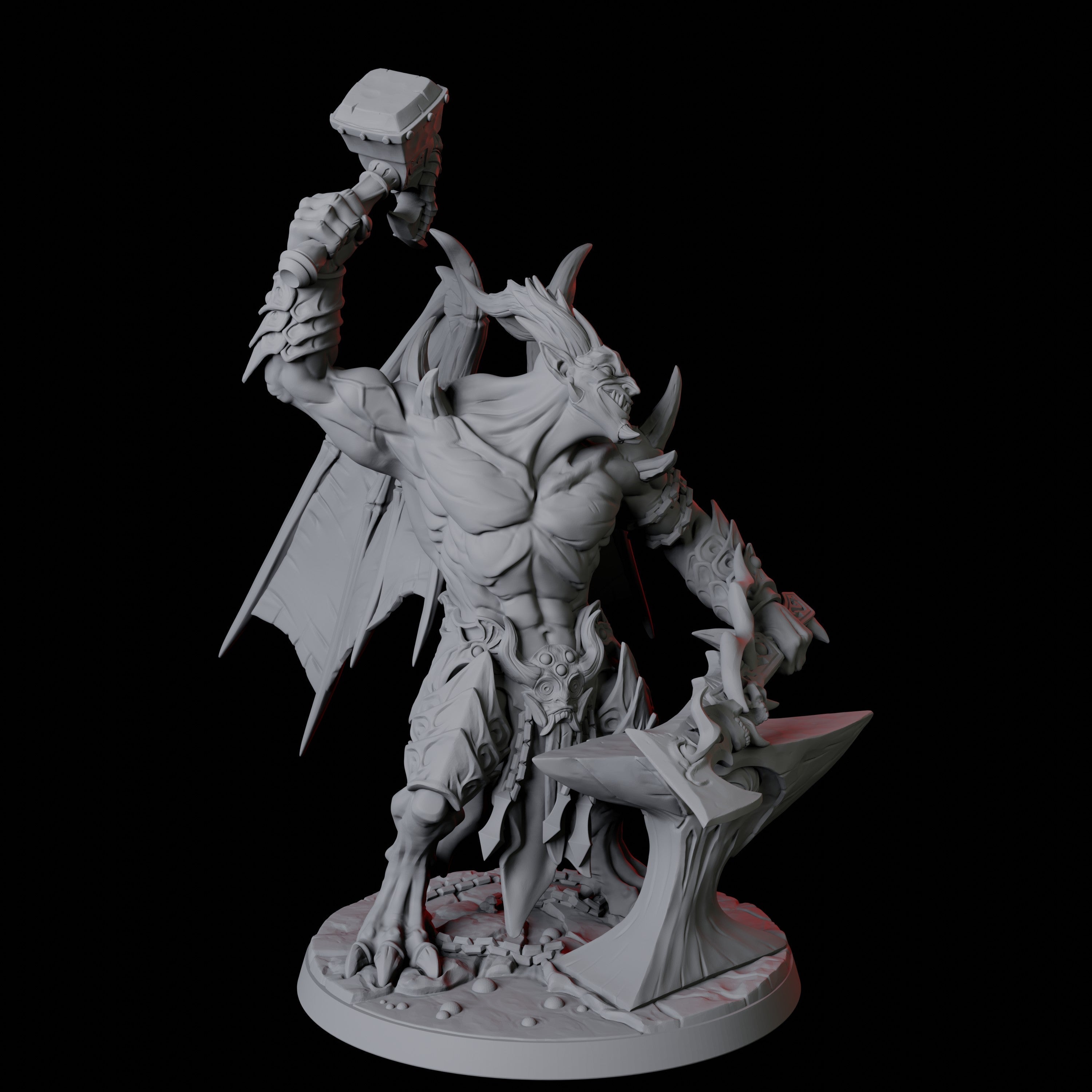 Horned Devil Blacksmith Miniature for Dungeons and Dragons