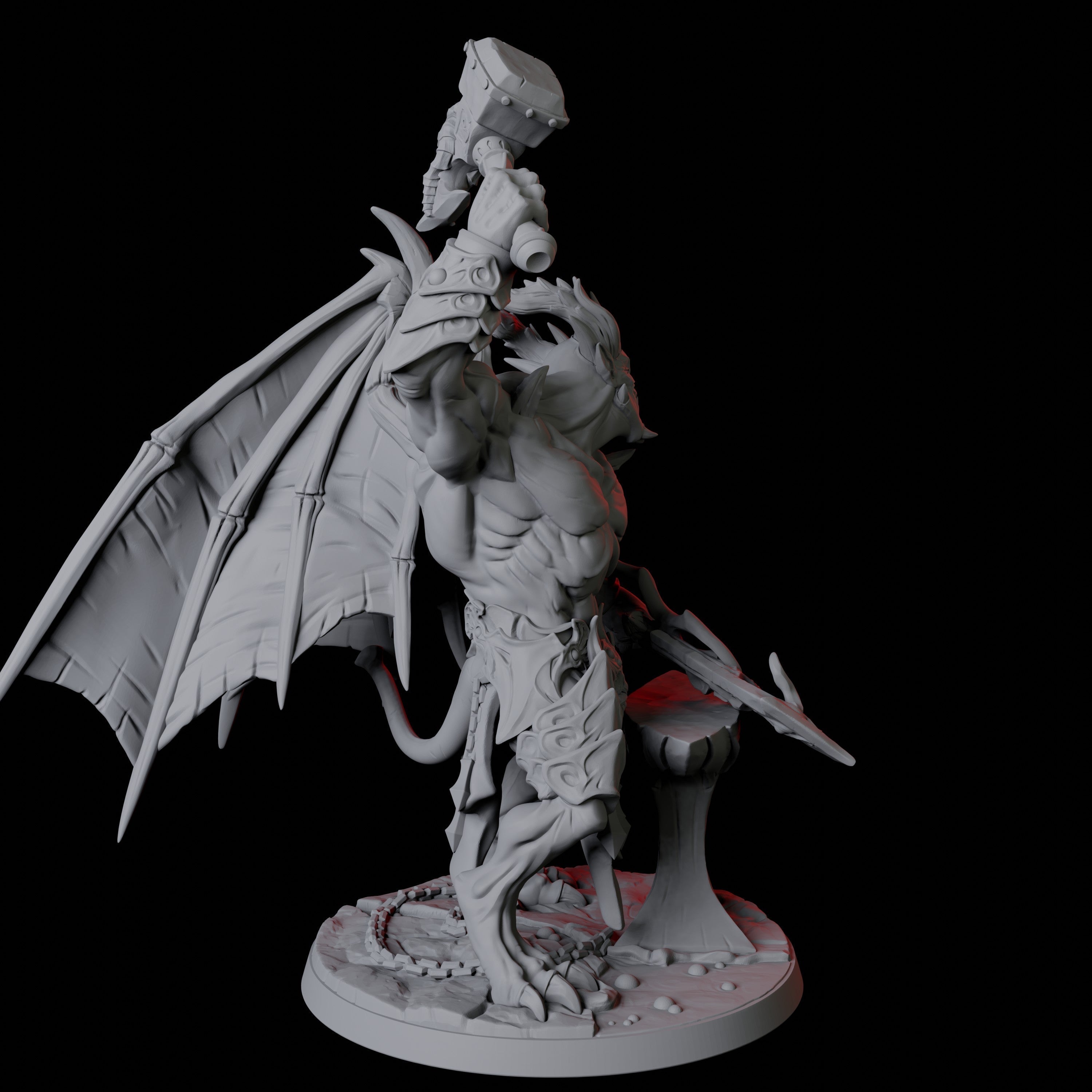 Horned Devil Blacksmith Miniature for Dungeons and Dragons