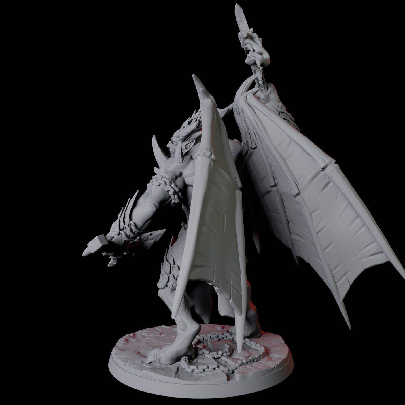 Horned Devil Champion Miniature for Dungeons and Dragons, Pathfinder or other TTRPGs