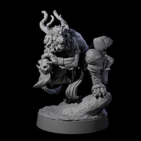 Horned Leonin Lunatic Miniature for Dungeons and Dragons, Pathfinder or other TTRPGs