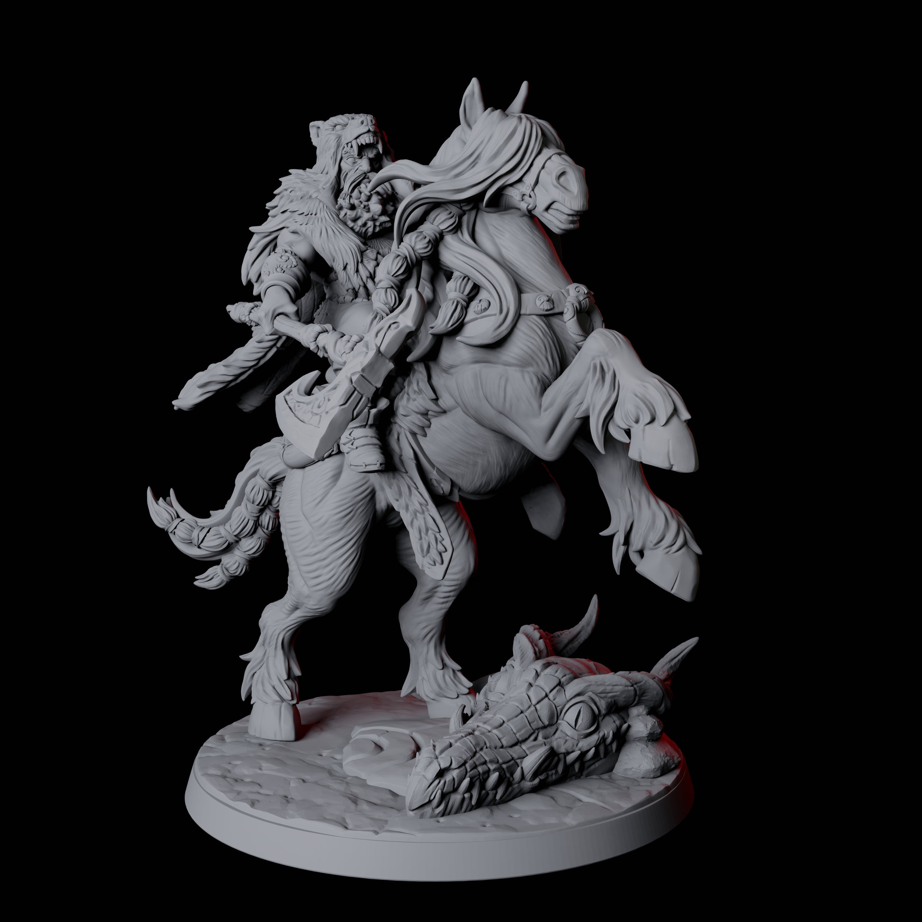 Horse Riding Northman Barbarian Chief Miniature for Dungeons and Dragons, Pathfinder or other TTRPGs