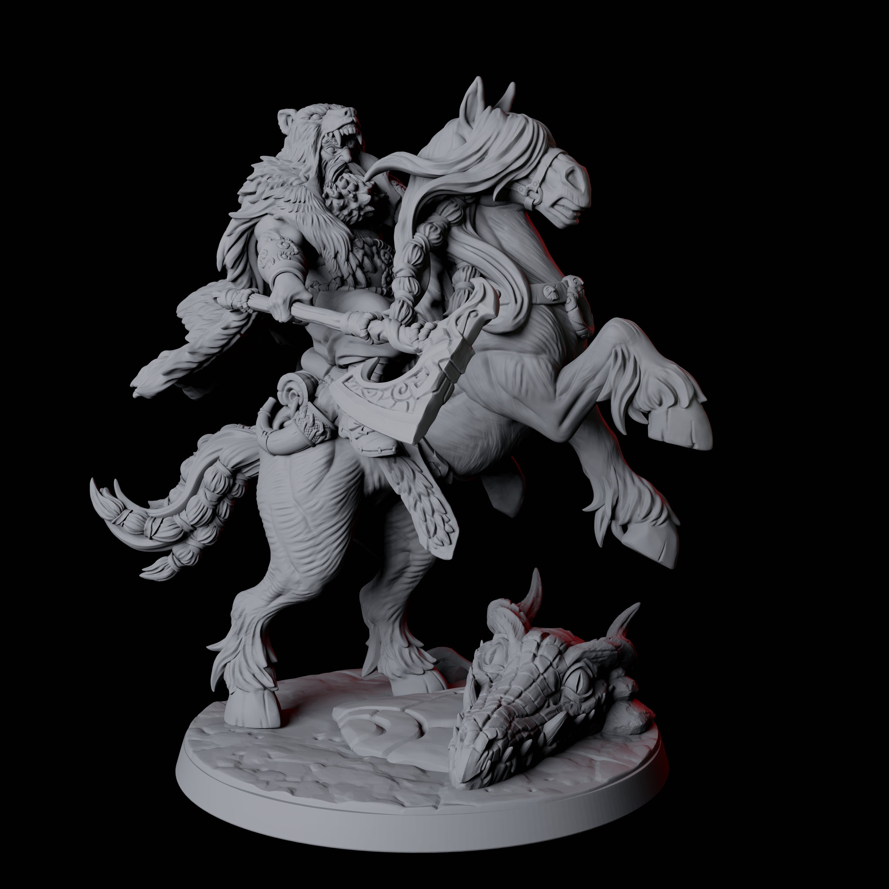 Horse Riding Northman Barbarian Chief Miniature for Dungeons and Dragons, Pathfinder or other TTRPGs