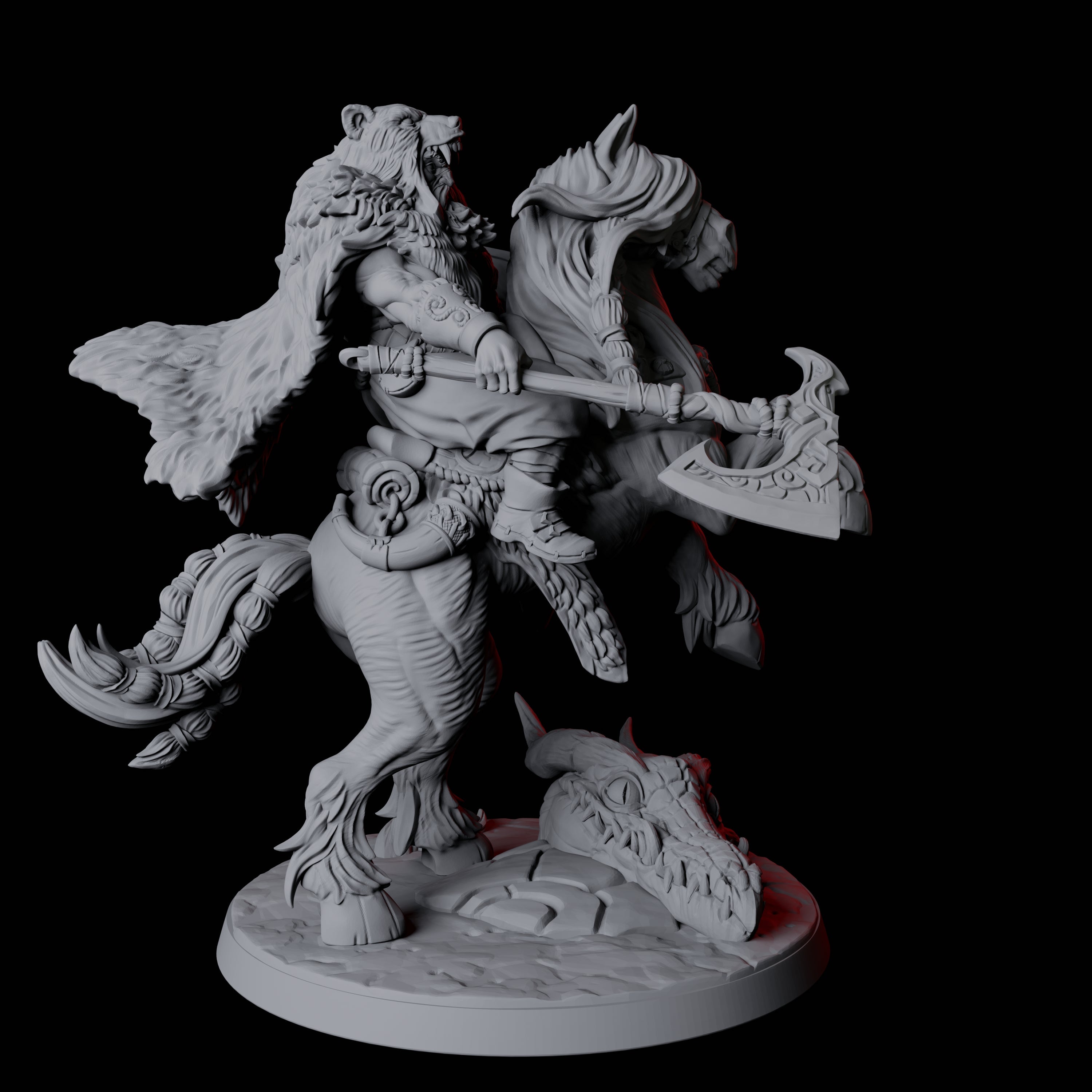 Horse Riding Northman Barbarian Chief Miniature for Dungeons and Dragons, Pathfinder or other TTRPGs