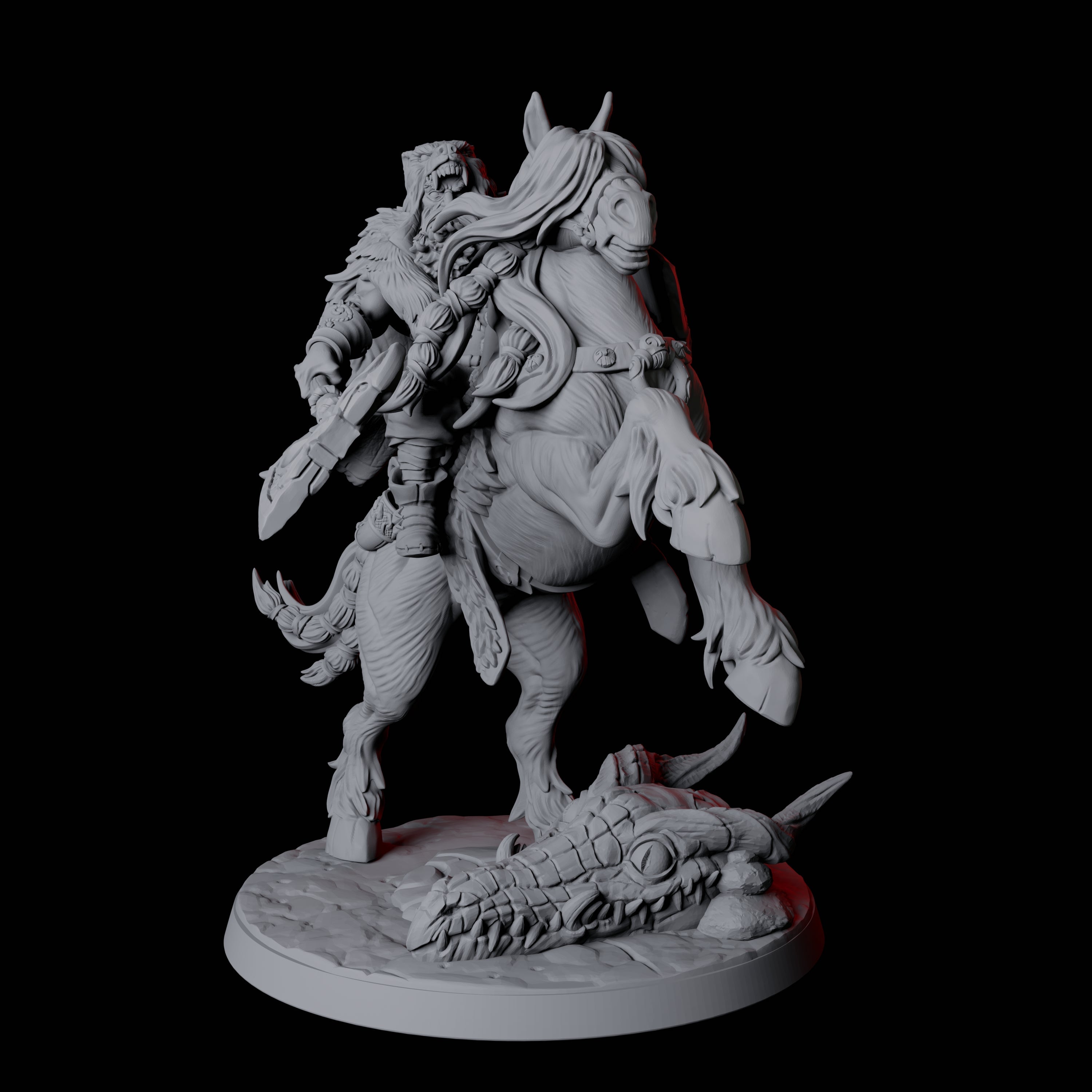 Horse Riding Northman Barbarian Chief Miniature for Dungeons and Dragons, Pathfinder or other TTRPGs