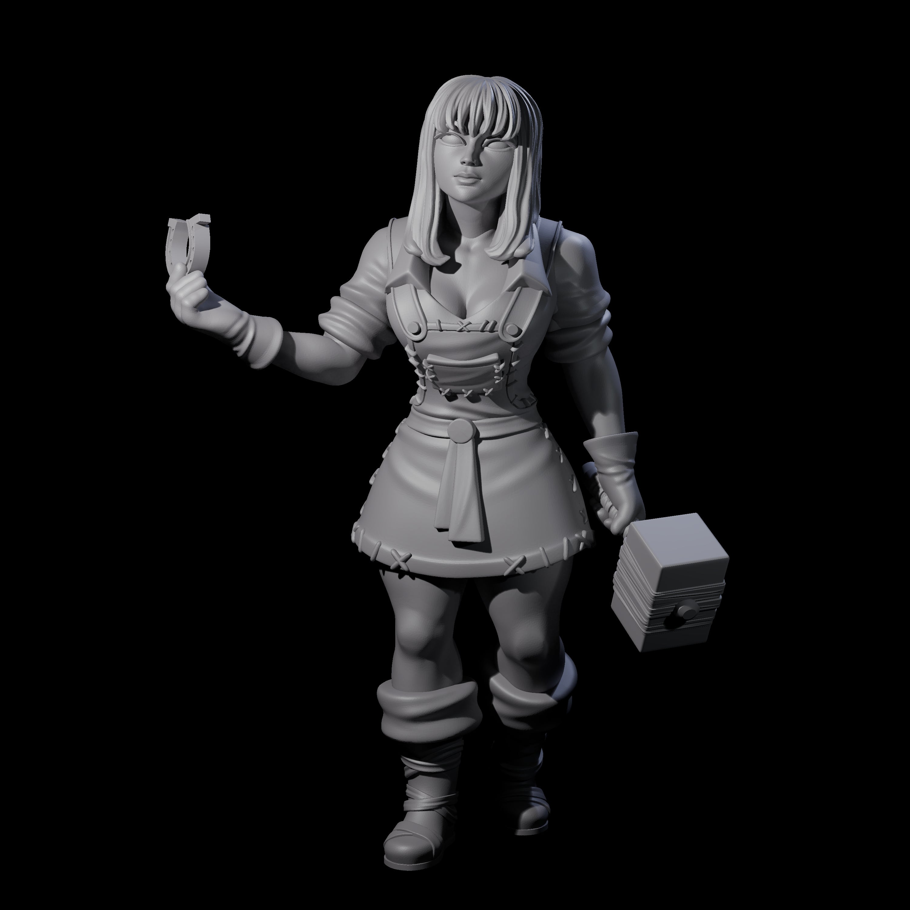 Horse Shoe Blacksmith Miniature for Dungeons and Dragons, Pathfinder or other TTRPGs