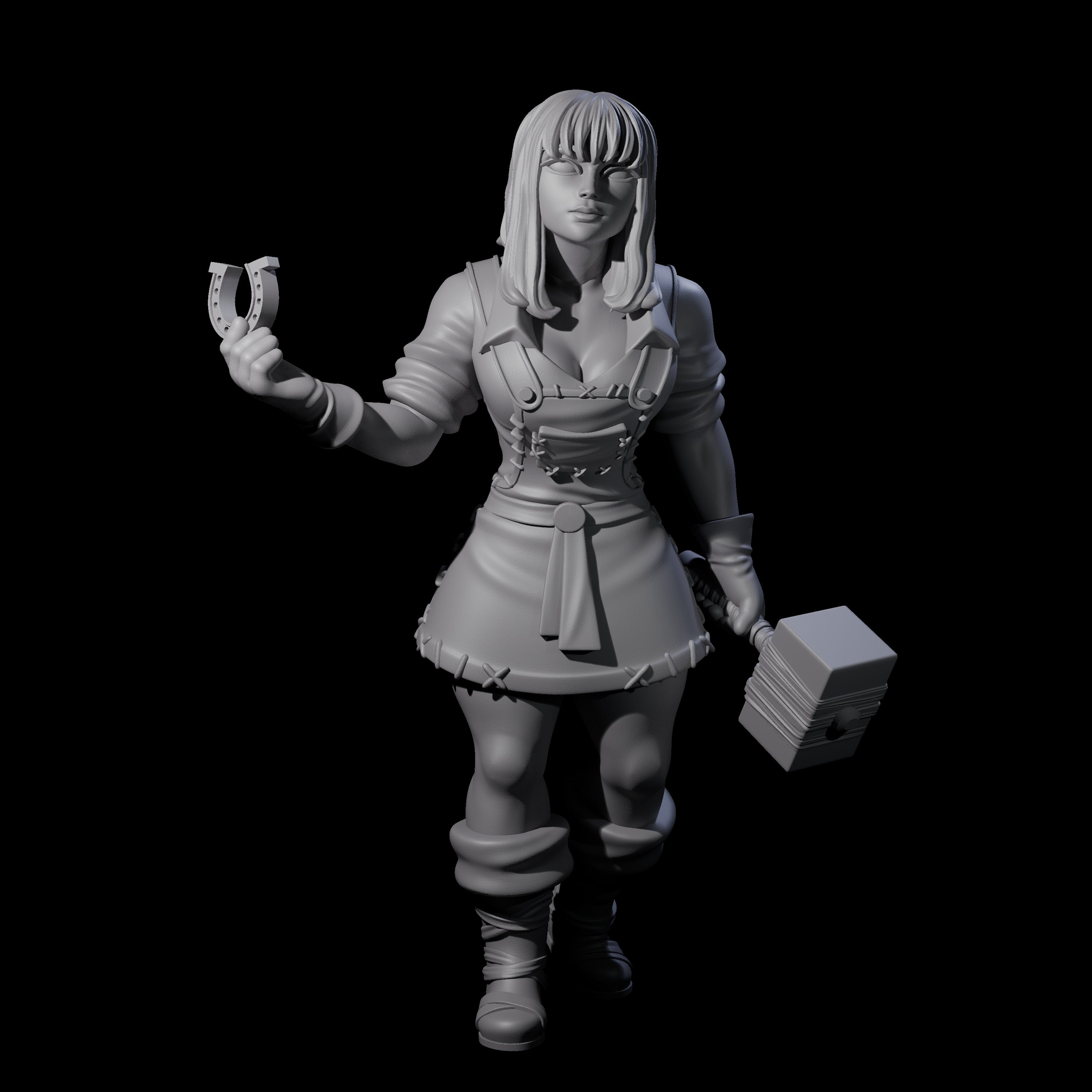 Horse Shoe Blacksmith Miniature for Dungeons and Dragons, Pathfinder or other TTRPGs