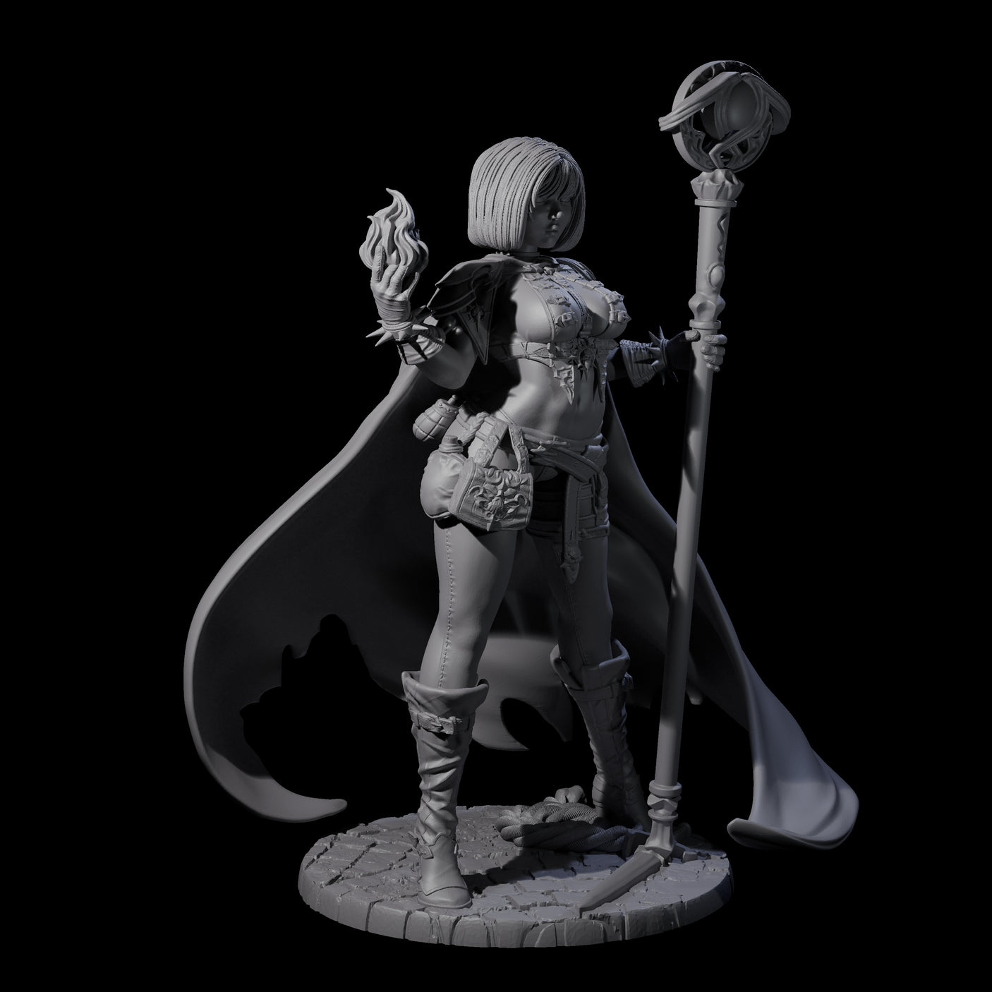 Hot Fire Mage Miniature for Dungeons and Dragons, Pathfinder or other TTRPGs