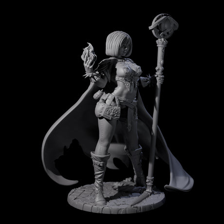 Hot Fire Mage Miniature for Dungeons and Dragons, Pathfinder or other TTRPGs