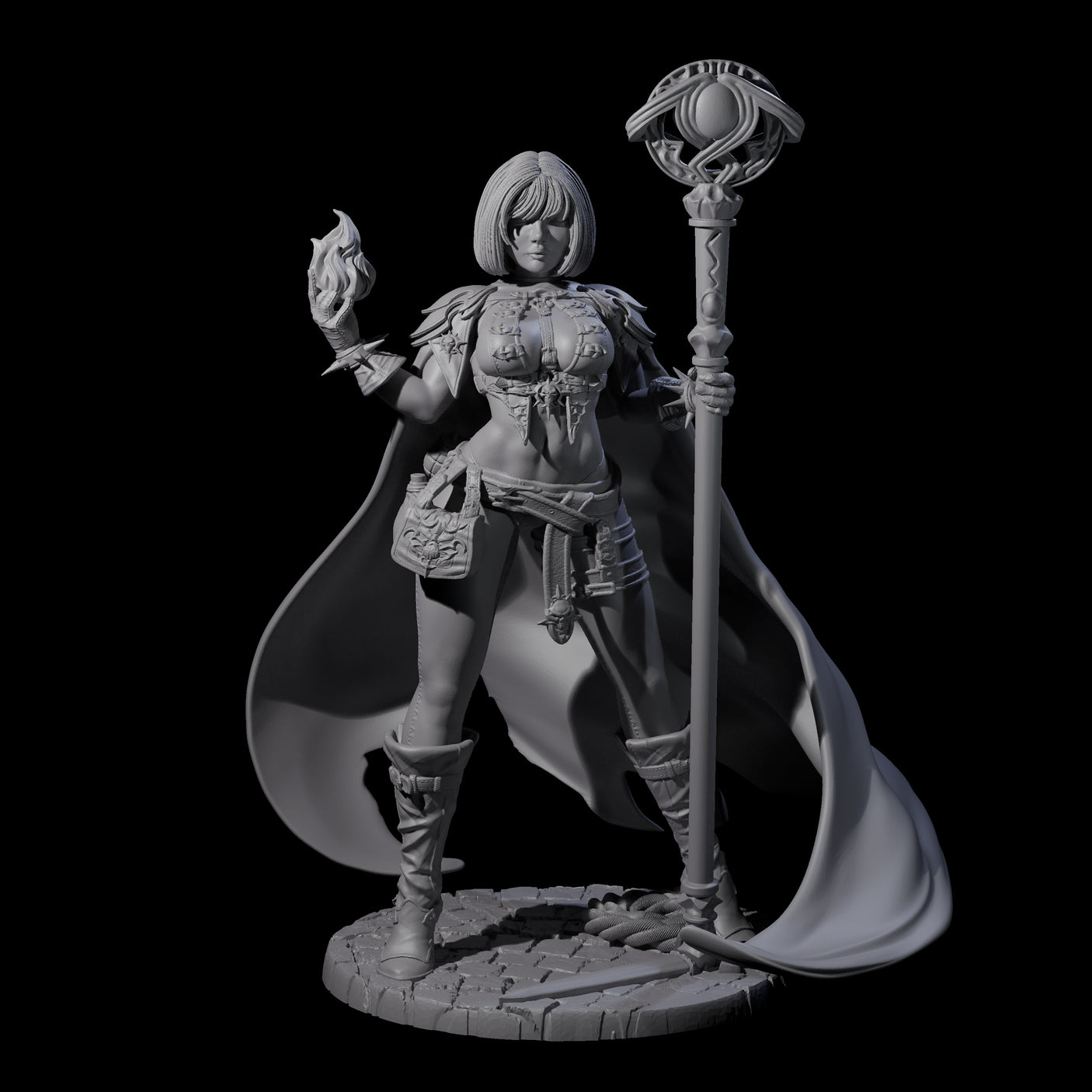 Hot Fire Mage Miniature for Dungeons and Dragons, Pathfinder or other TTRPGs