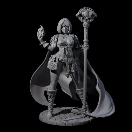 Hot Fire Mage Miniature for Dungeons and Dragons, Pathfinder or other TTRPGs