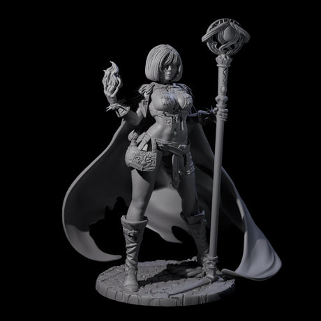 Hot Fire Mage Miniature for Dungeons and Dragons, Pathfinder or other TTRPGs