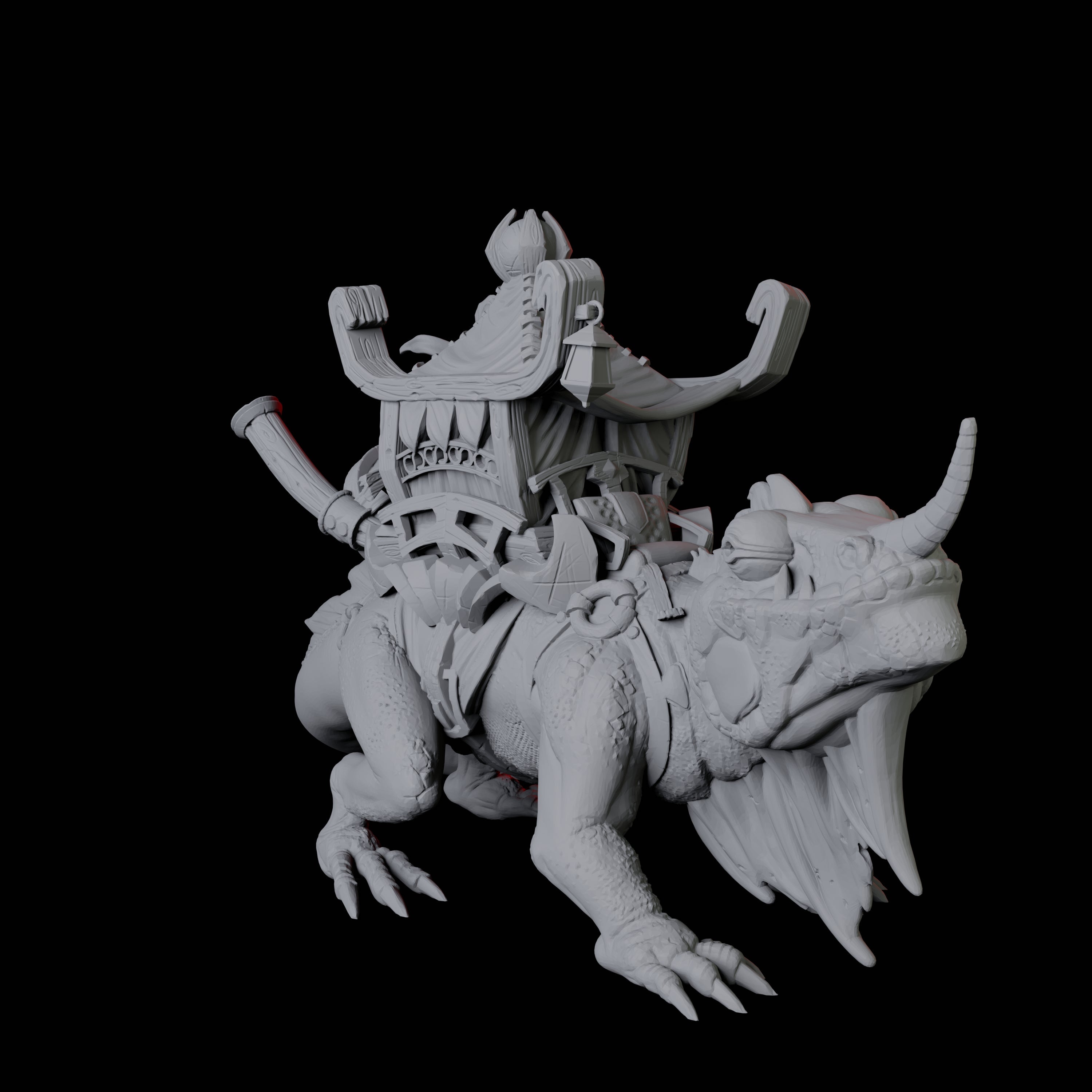 Howdah Lizard A Miniature for Dungeons and Dragons, Pathfinder or other TTRPGs