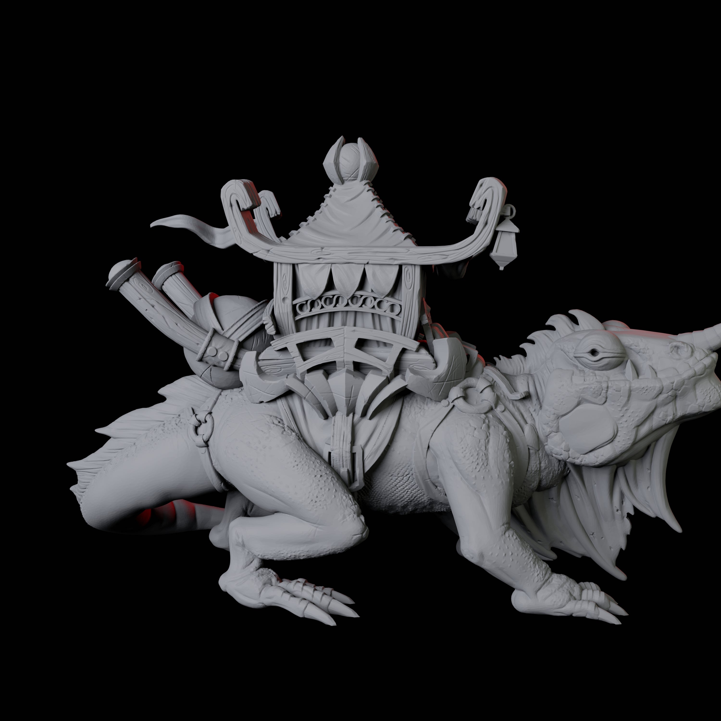 Howdah Lizard A Miniature for Dungeons and Dragons, Pathfinder or other TTRPGs