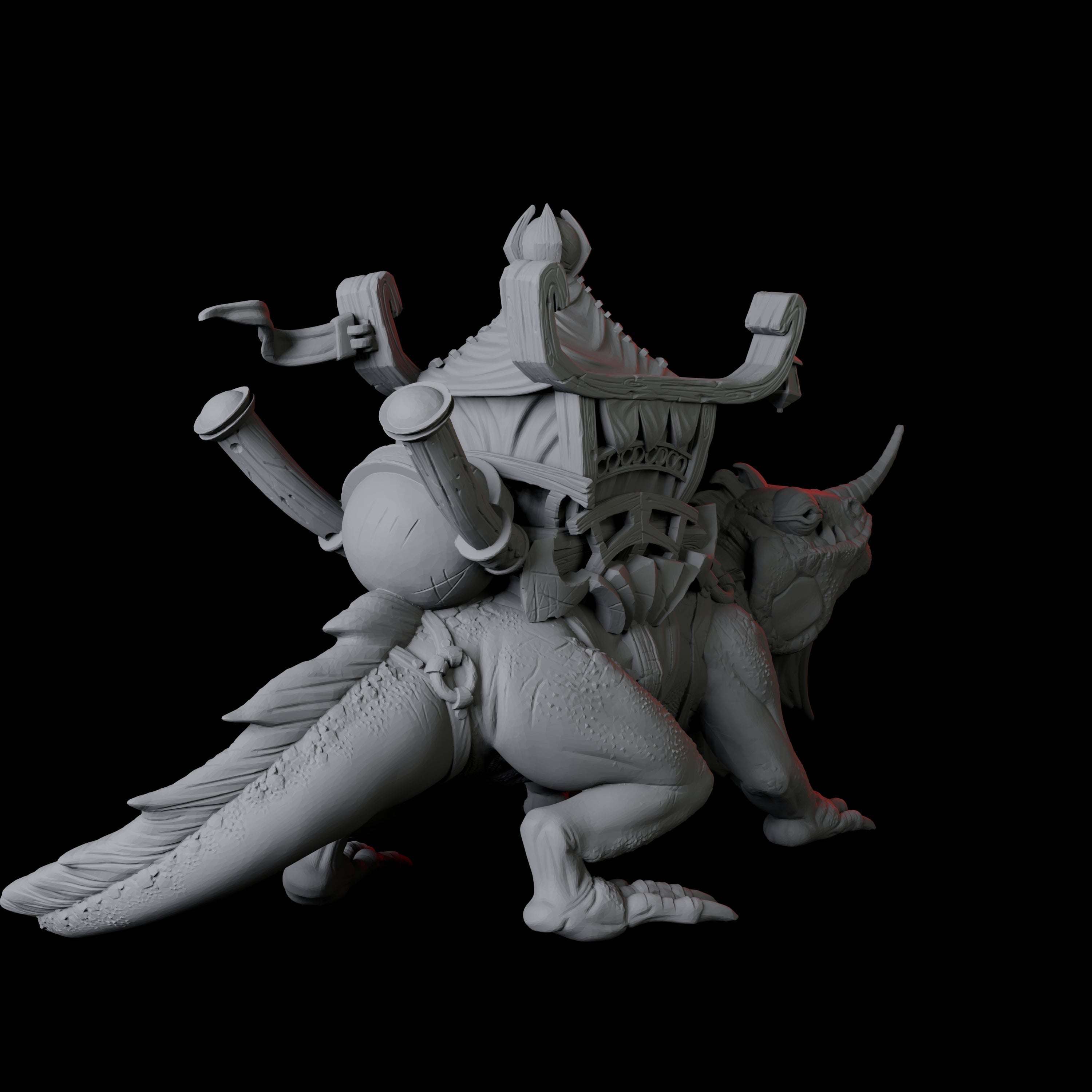 Howdah Lizard A Miniature for Dungeons and Dragons, Pathfinder or other TTRPGs