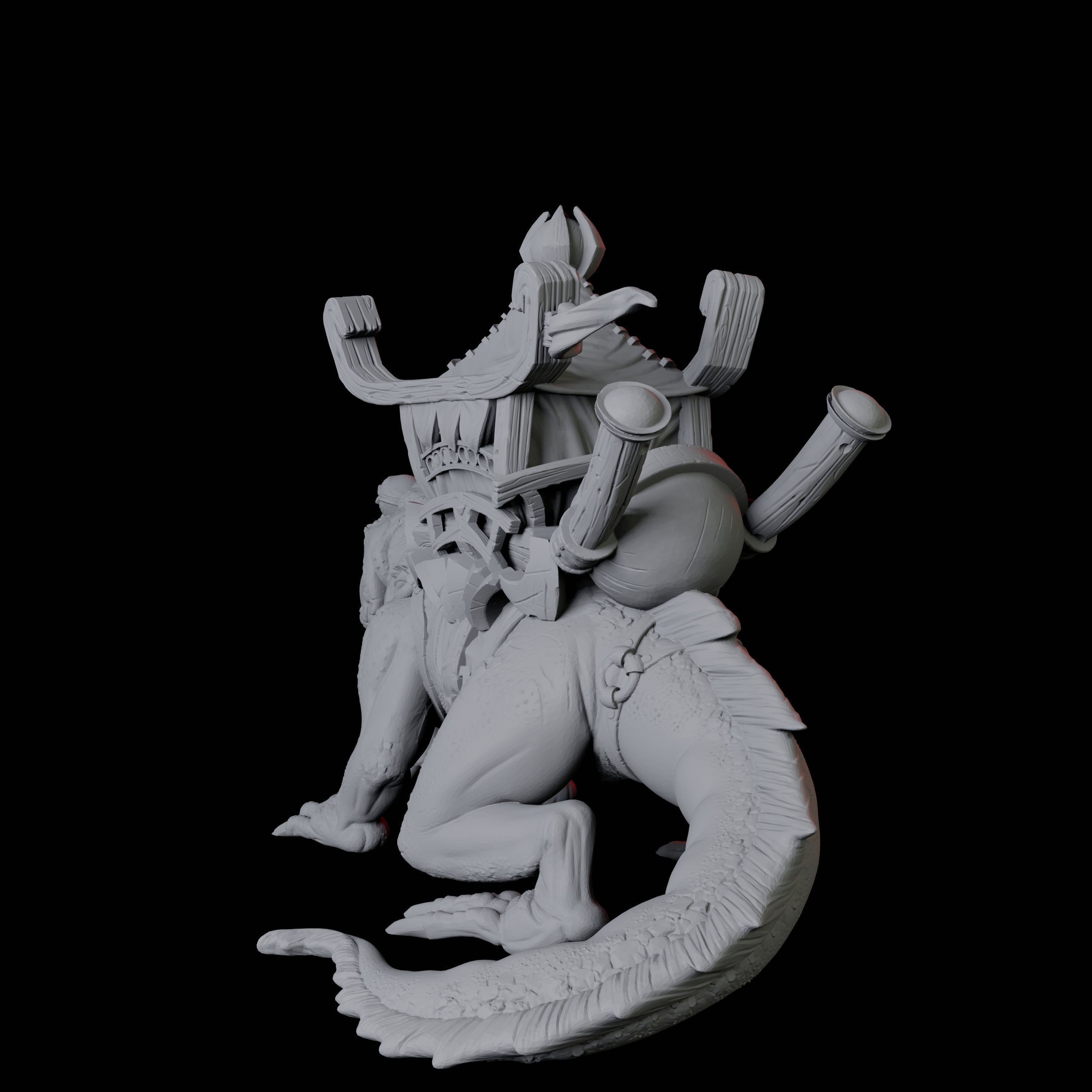 Howdah Lizard A Miniature for Dungeons and Dragons, Pathfinder or other TTRPGs