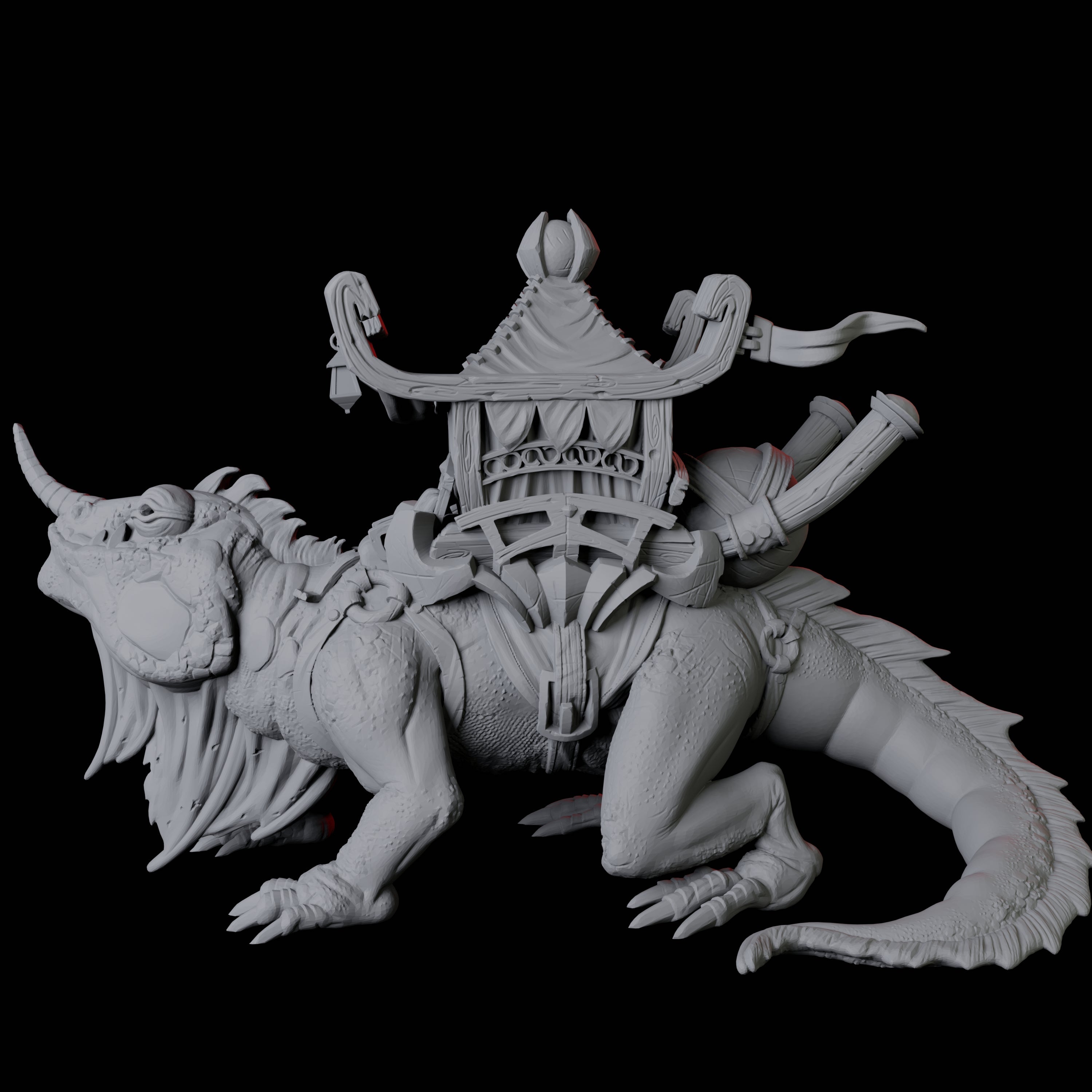 Howdah Lizard A Miniature for Dungeons and Dragons, Pathfinder or other TTRPGs