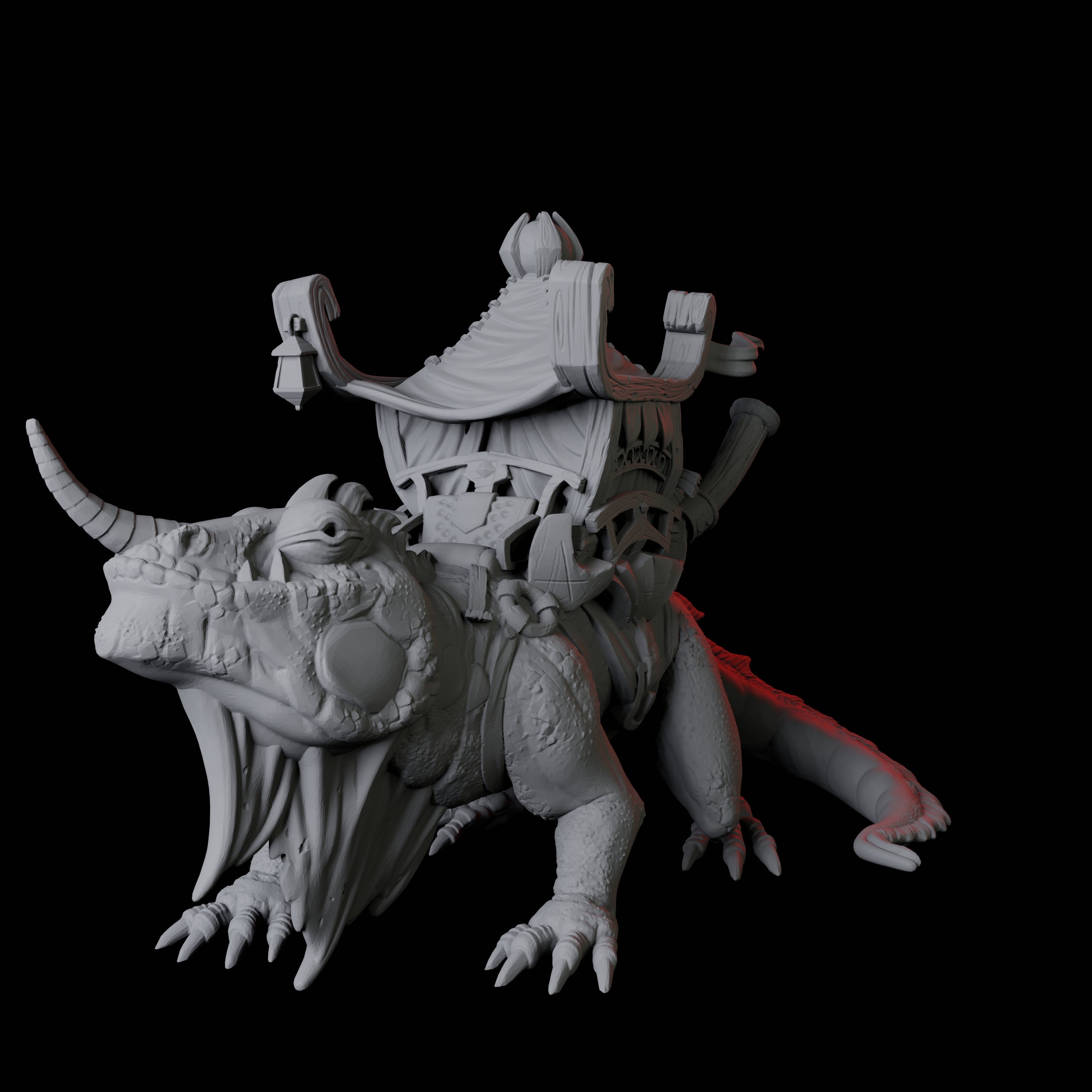 Howdah Lizard A Miniature for Dungeons and Dragons, Pathfinder or other TTRPGs