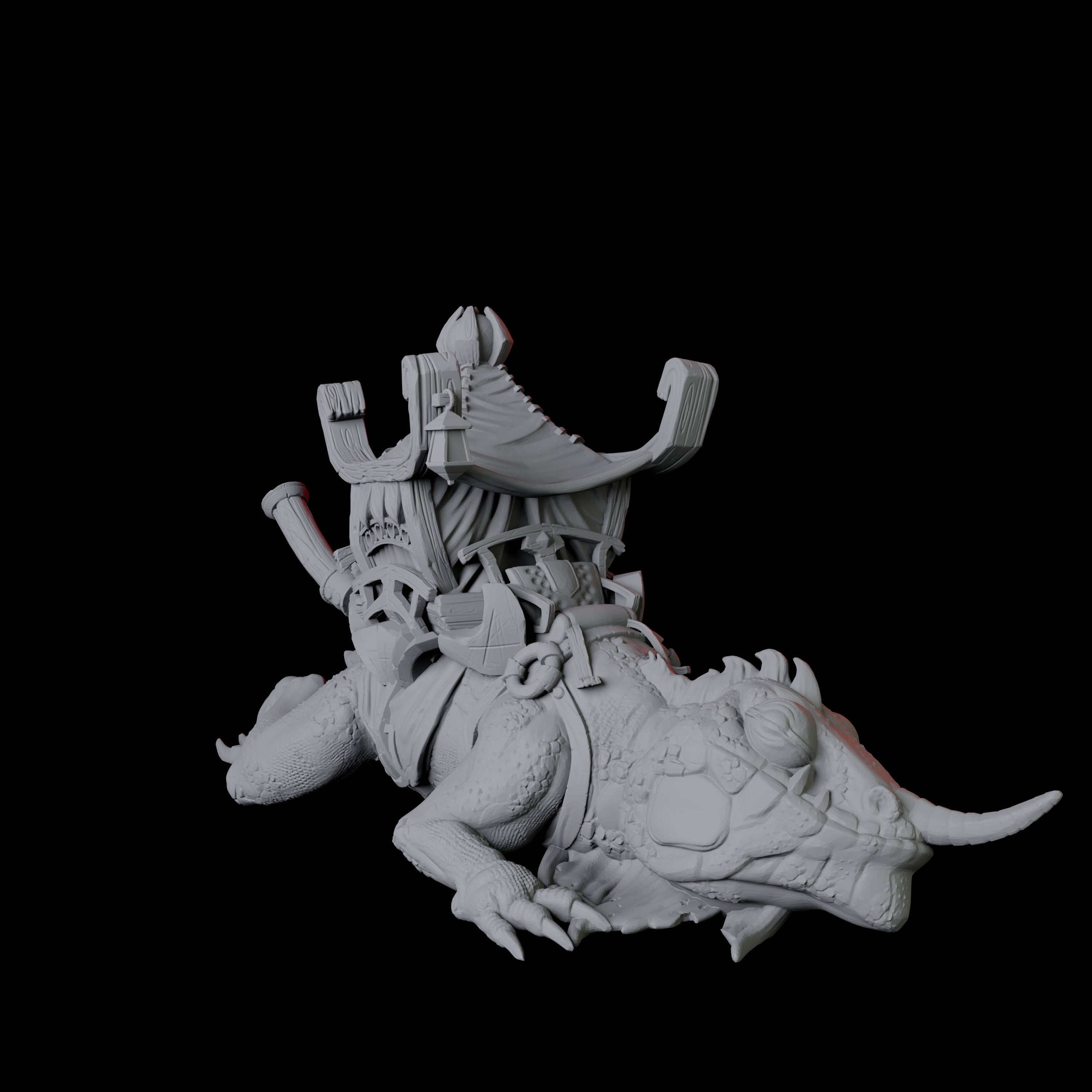 Howdah Lizard B Miniature for Dungeons and Dragons, Pathfinder or other TTRPGs