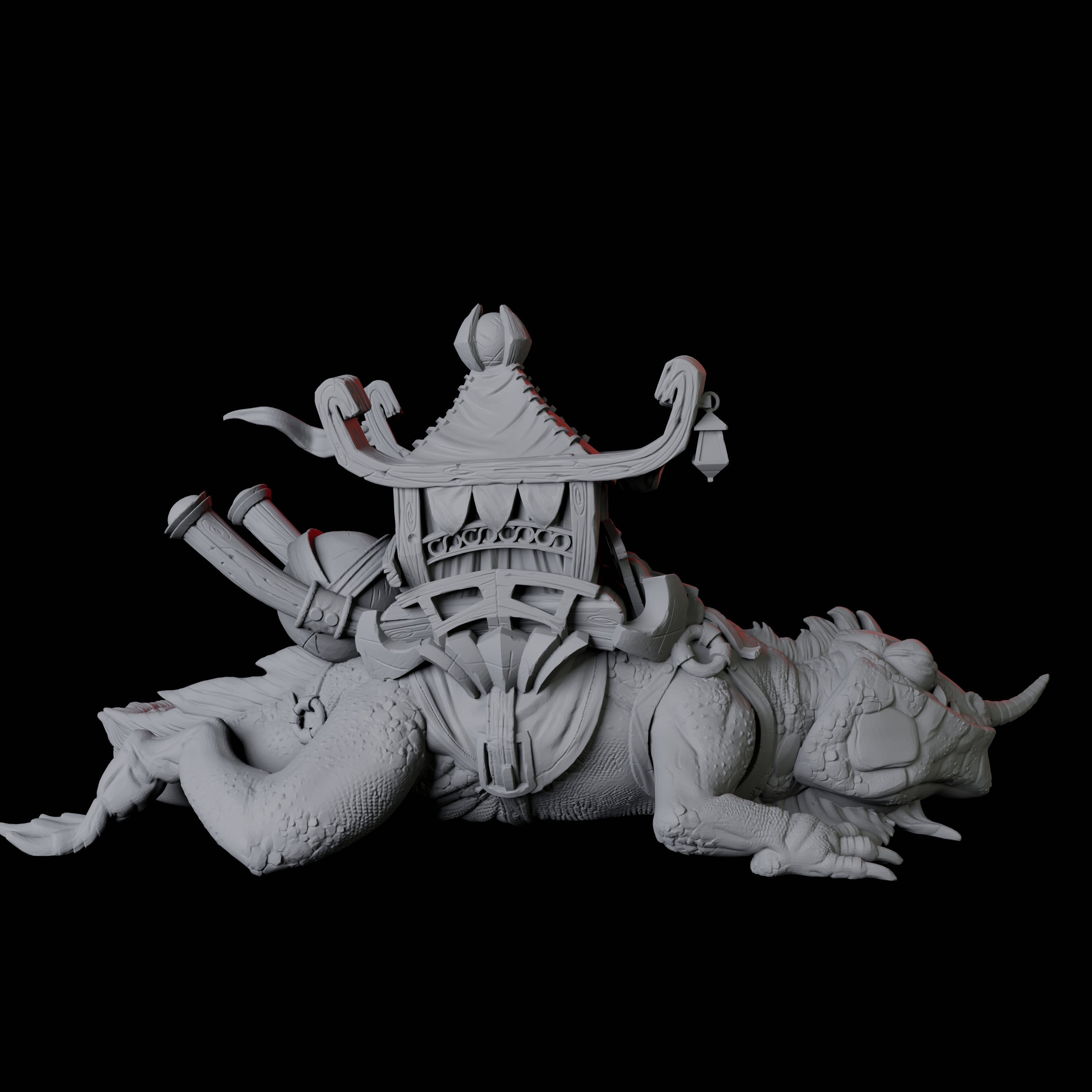 Howdah Lizard B Miniature for Dungeons and Dragons, Pathfinder or other TTRPGs