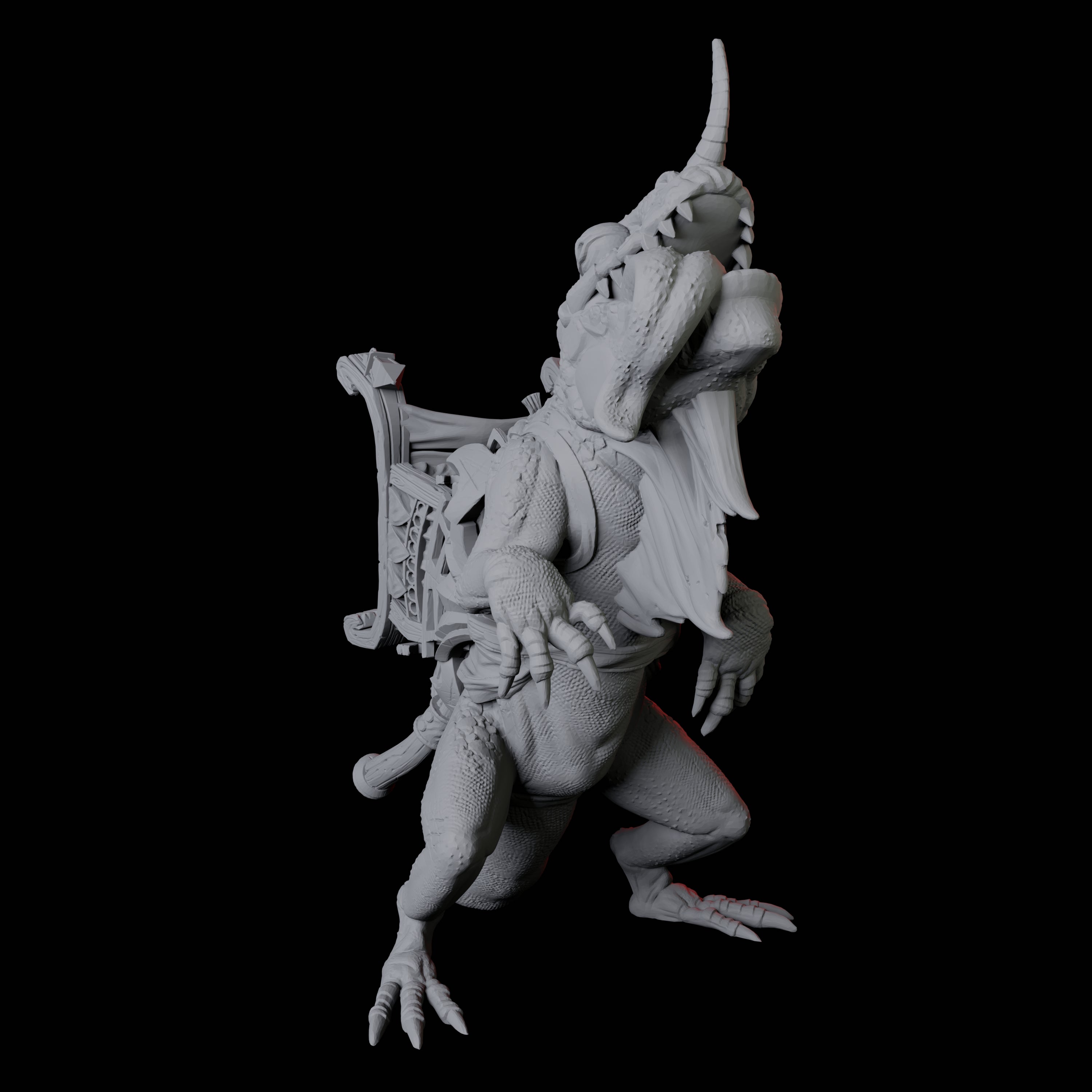 Howdah Lizard C Miniature for Dungeons and Dragons, Pathfinder or other TTRPGs