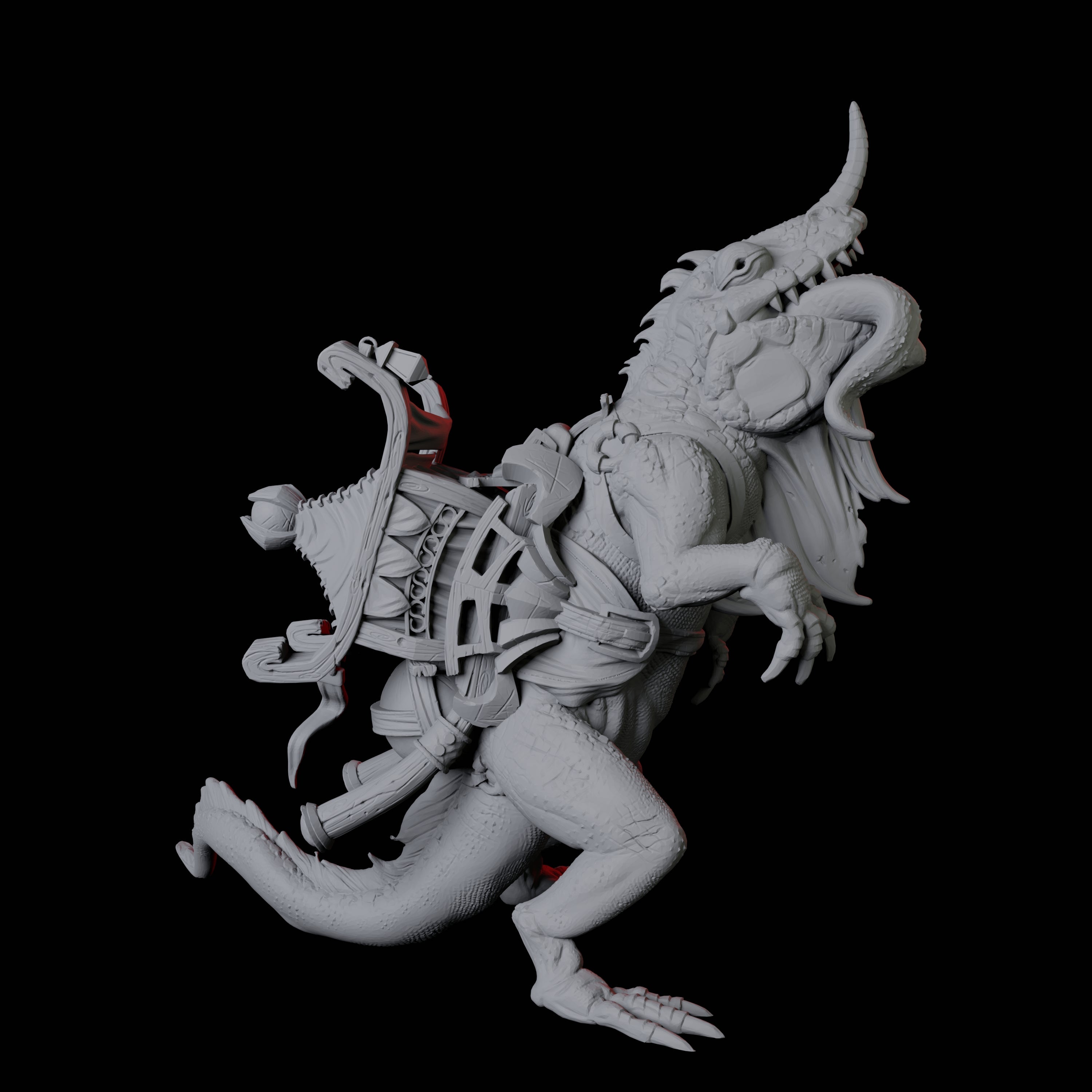 Howdah Lizard C Miniature for Dungeons and Dragons, Pathfinder or other TTRPGs