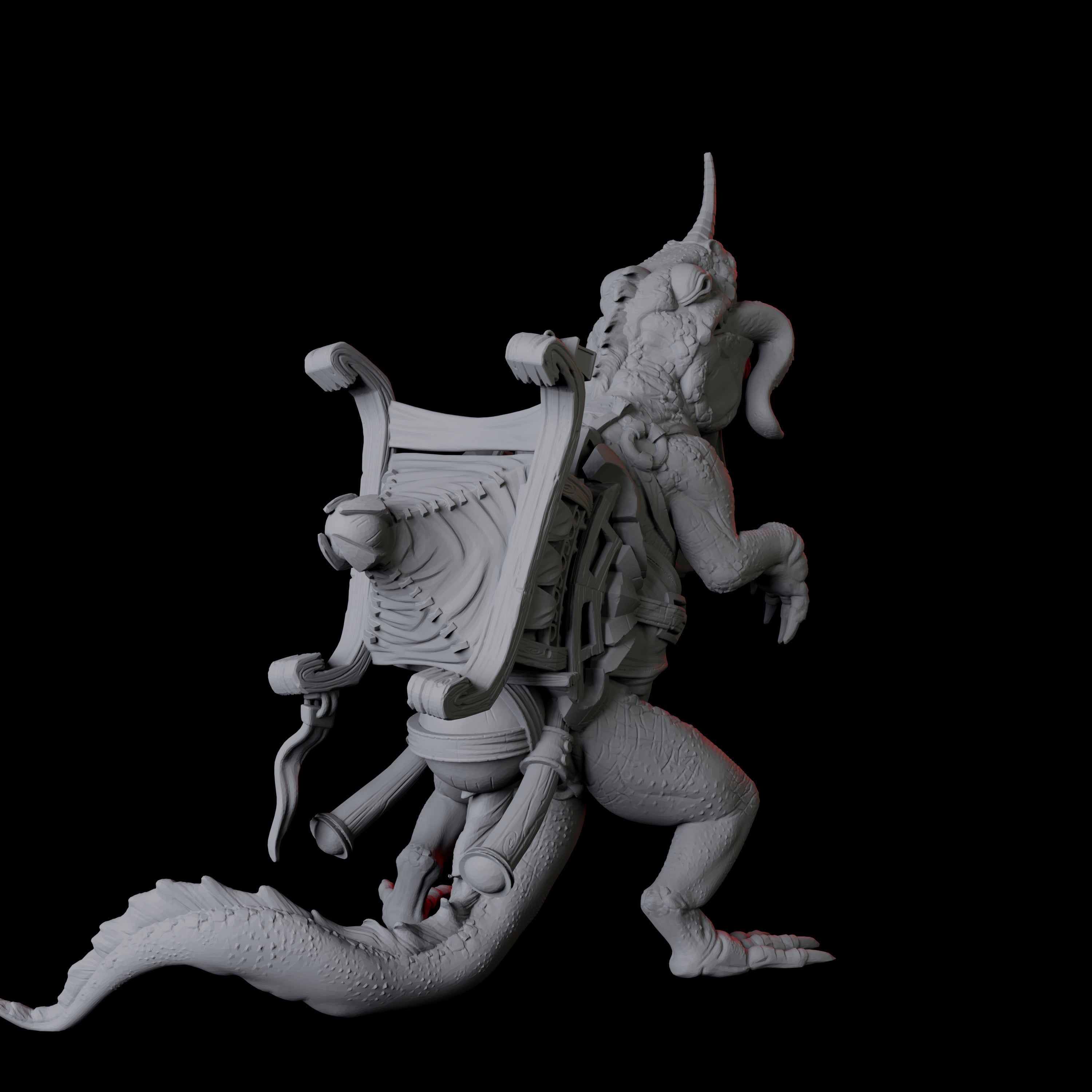 Howdah Lizard C Miniature for Dungeons and Dragons, Pathfinder or other TTRPGs