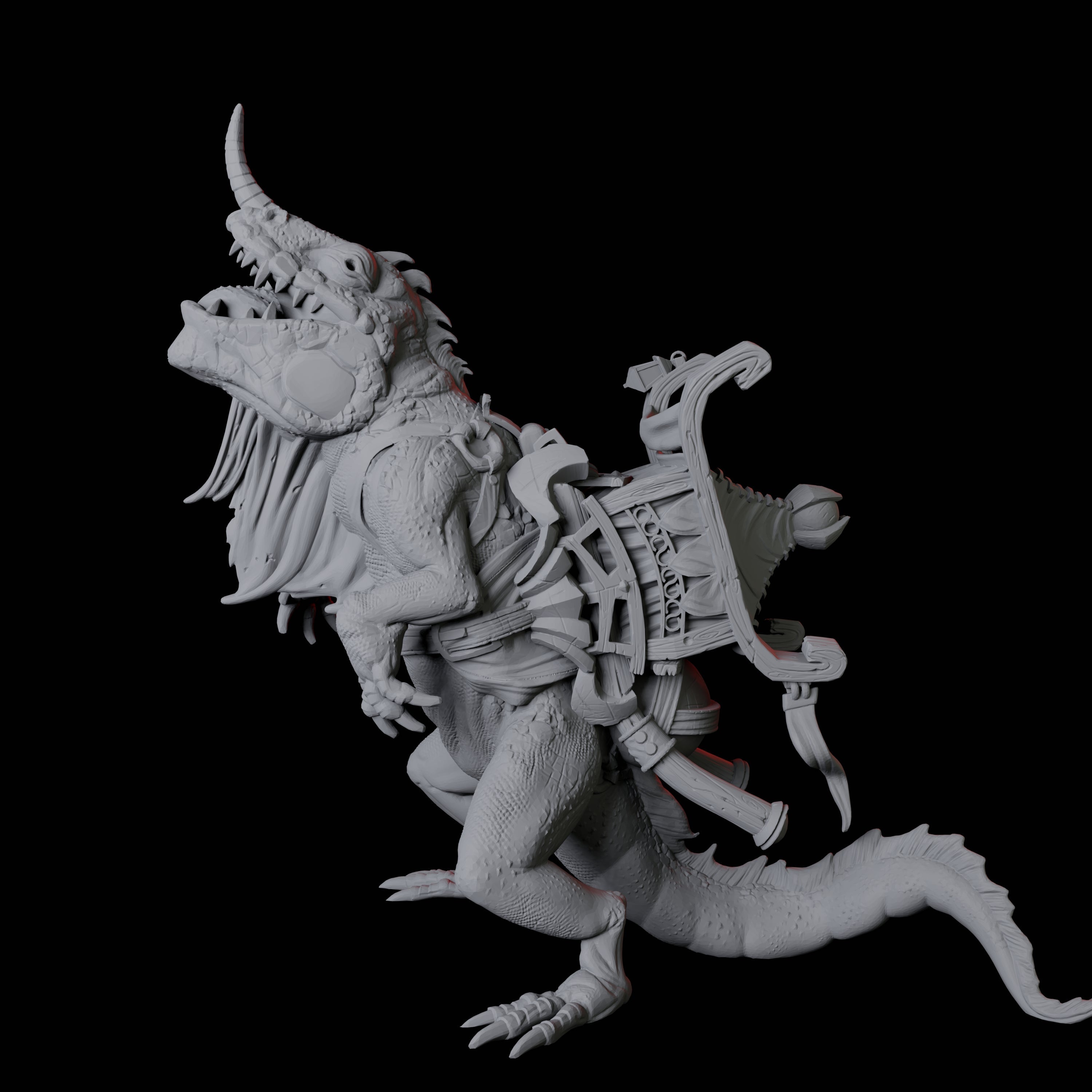 Howdah Lizard C Miniature for Dungeons and Dragons, Pathfinder or other TTRPGs