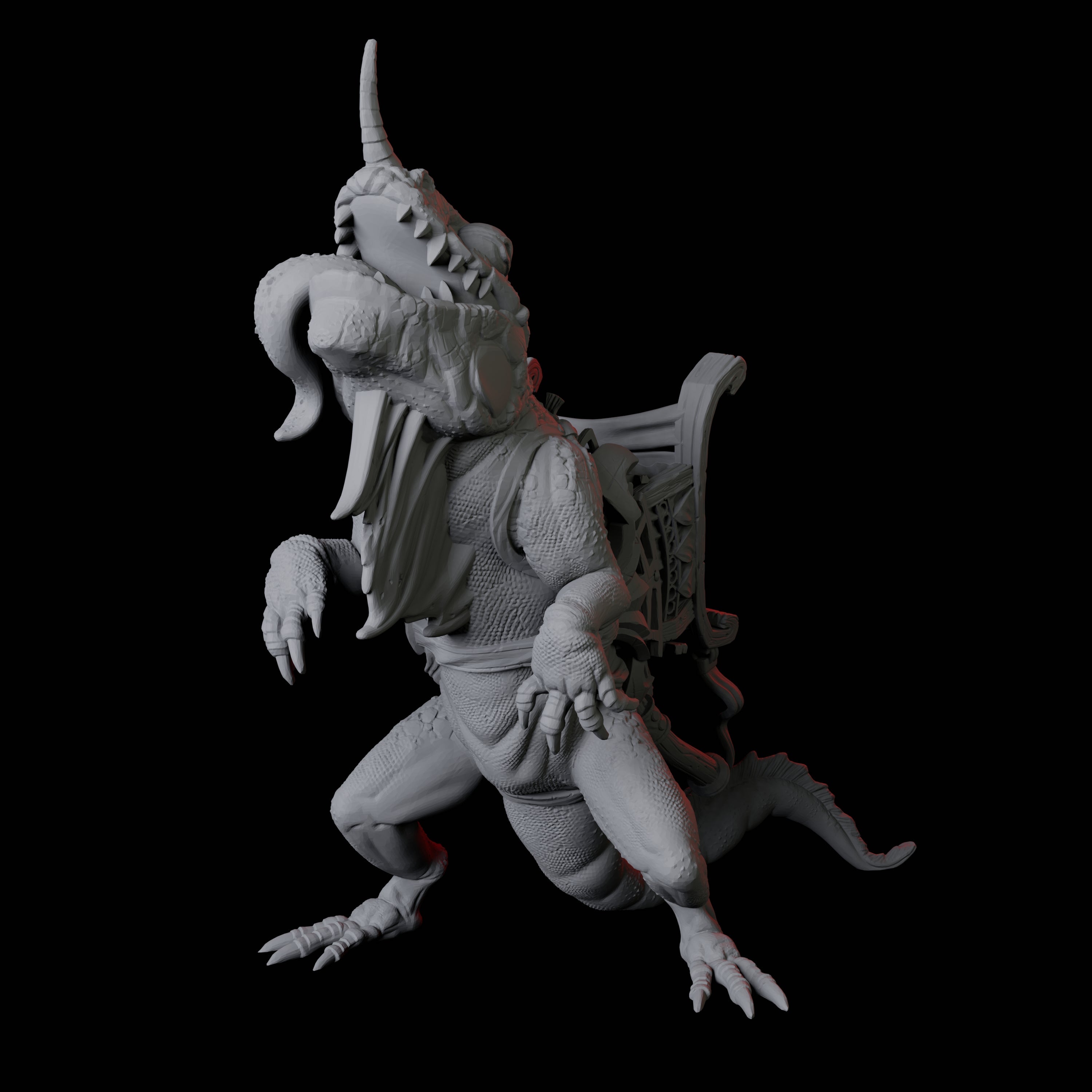 Howdah Lizard C Miniature for Dungeons and Dragons, Pathfinder or other TTRPGs