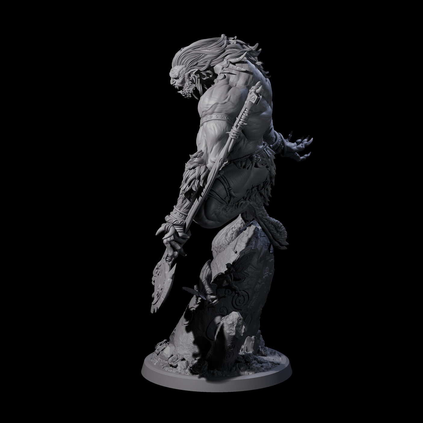 Howling Lycan A Miniature for Dungeons and Dragons, Pathfinder or other TTRPGs