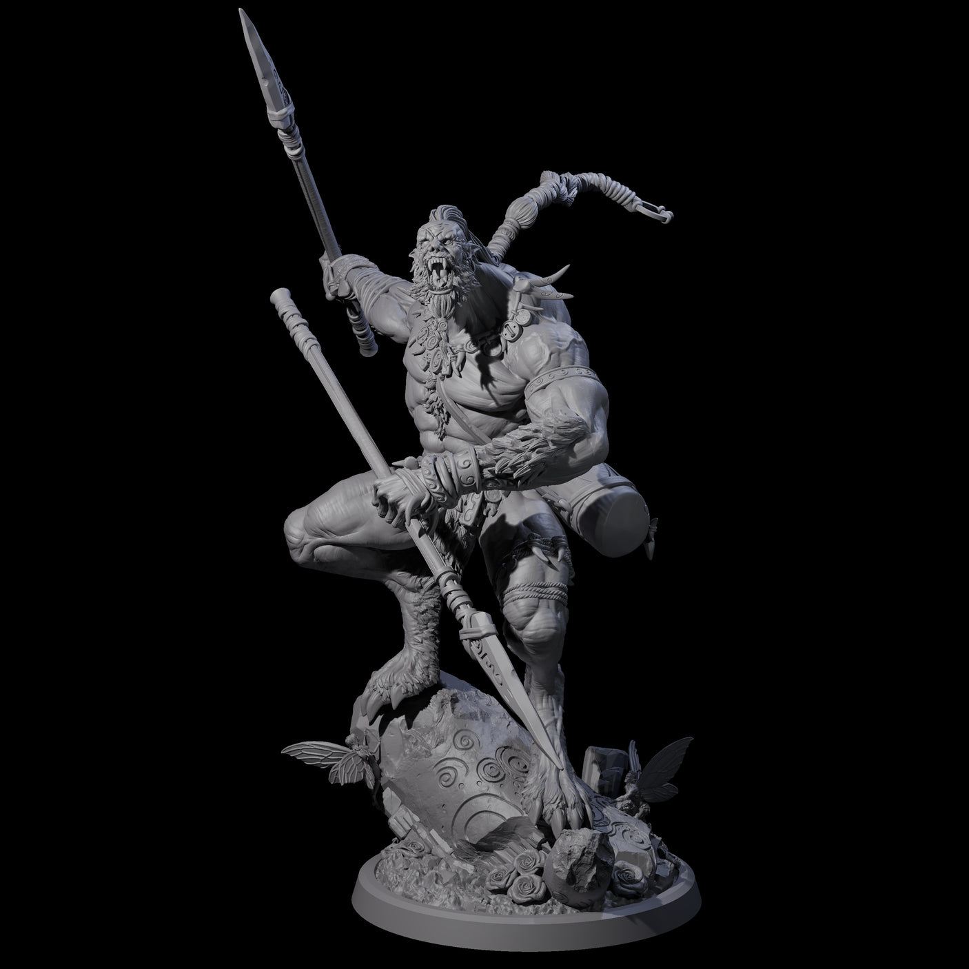 Howling Lycan B Miniature for Dungeons and Dragons, Pathfinder or other TTRPGs