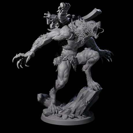 Howling Lycan D Miniature for Dungeons and Dragons, Pathfinder or other TTRPGs