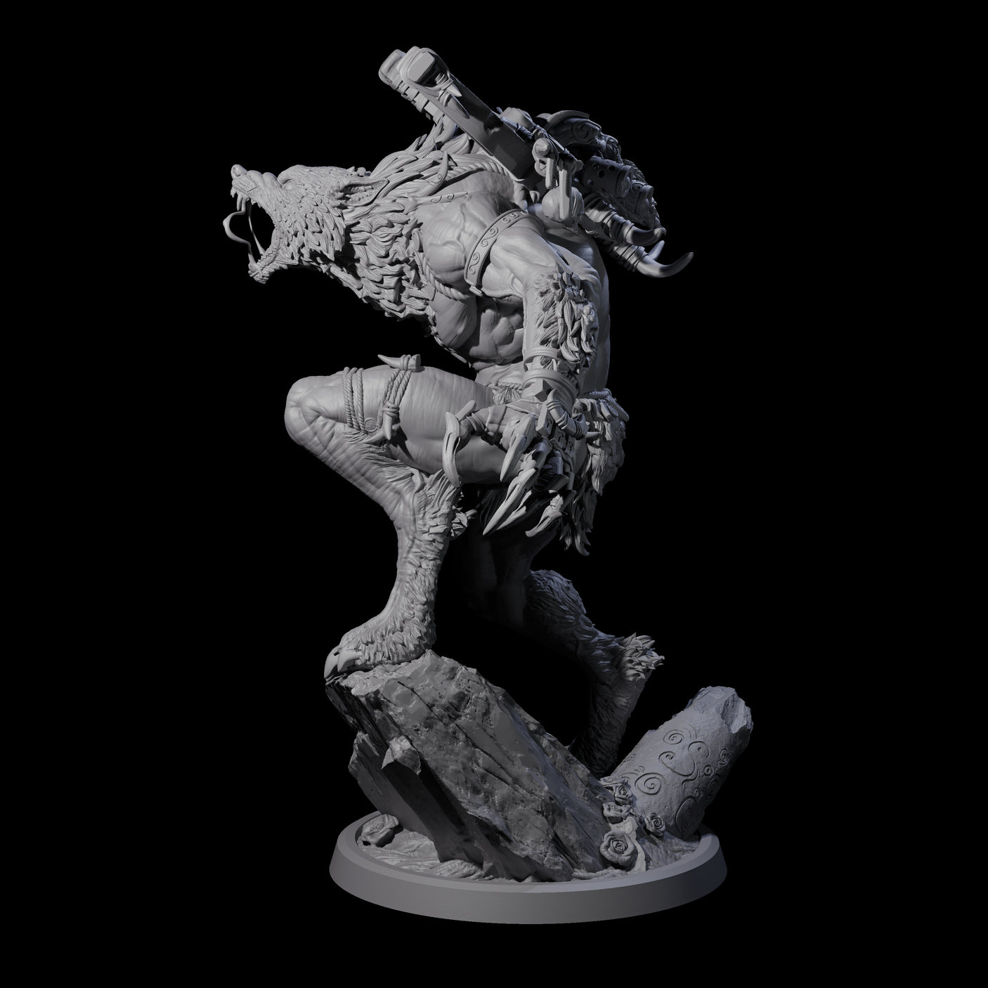 Howling Lycan D Miniature for Dungeons and Dragons, Pathfinder or other TTRPGs