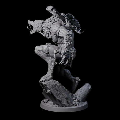 Howling Lycan D Miniature for Dungeons and Dragons, Pathfinder or other TTRPGs