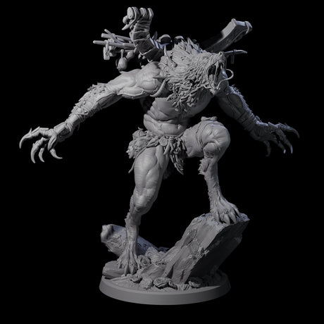 Howling Lycan D Miniature for Dungeons and Dragons, Pathfinder or other TTRPGs