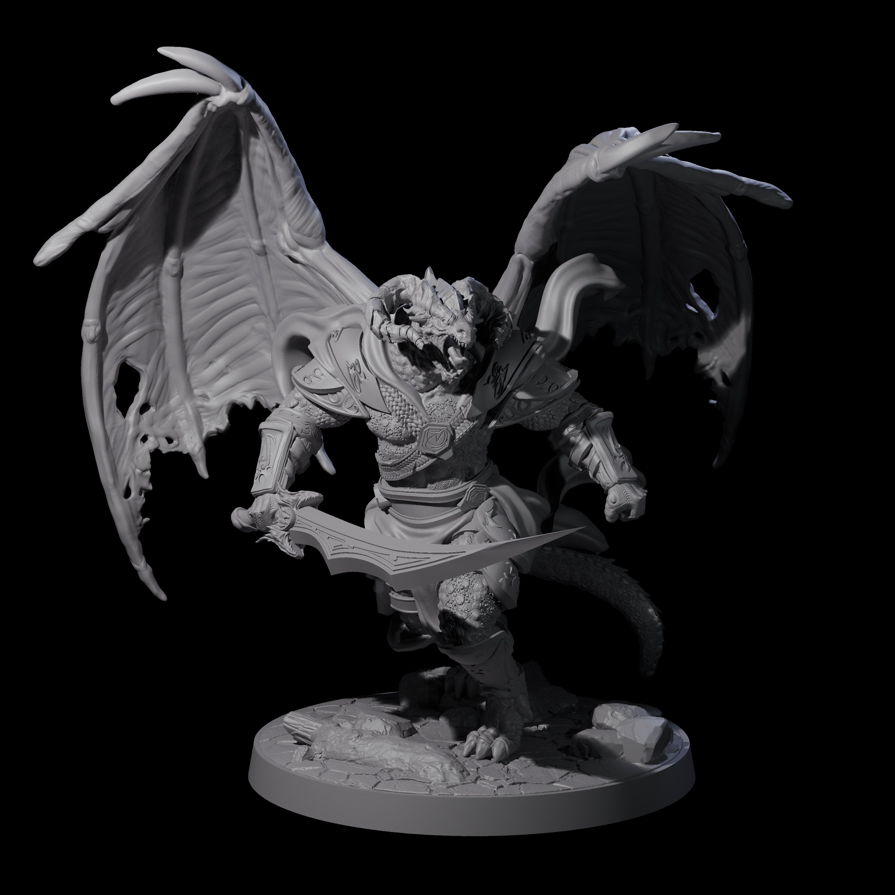 Huge Dragonborn Executor Miniature for Dungeons and Dragons, Pathfinder or other TTRPGs