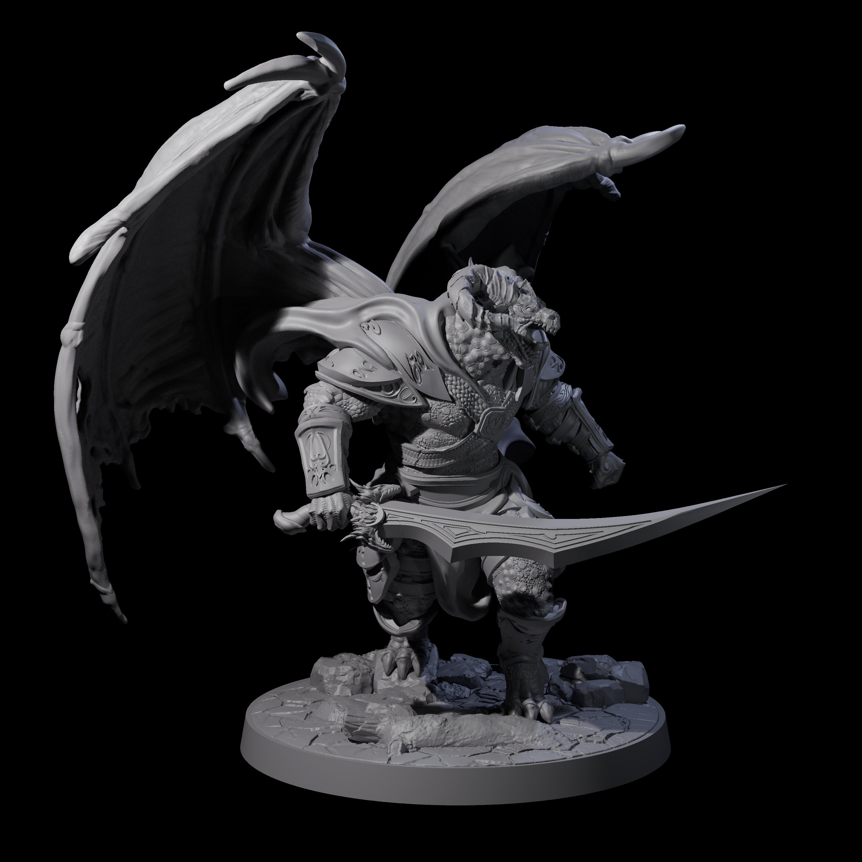 Huge Dragonborn Executor Miniature for Dungeons and Dragons, Pathfinder or other TTRPGs