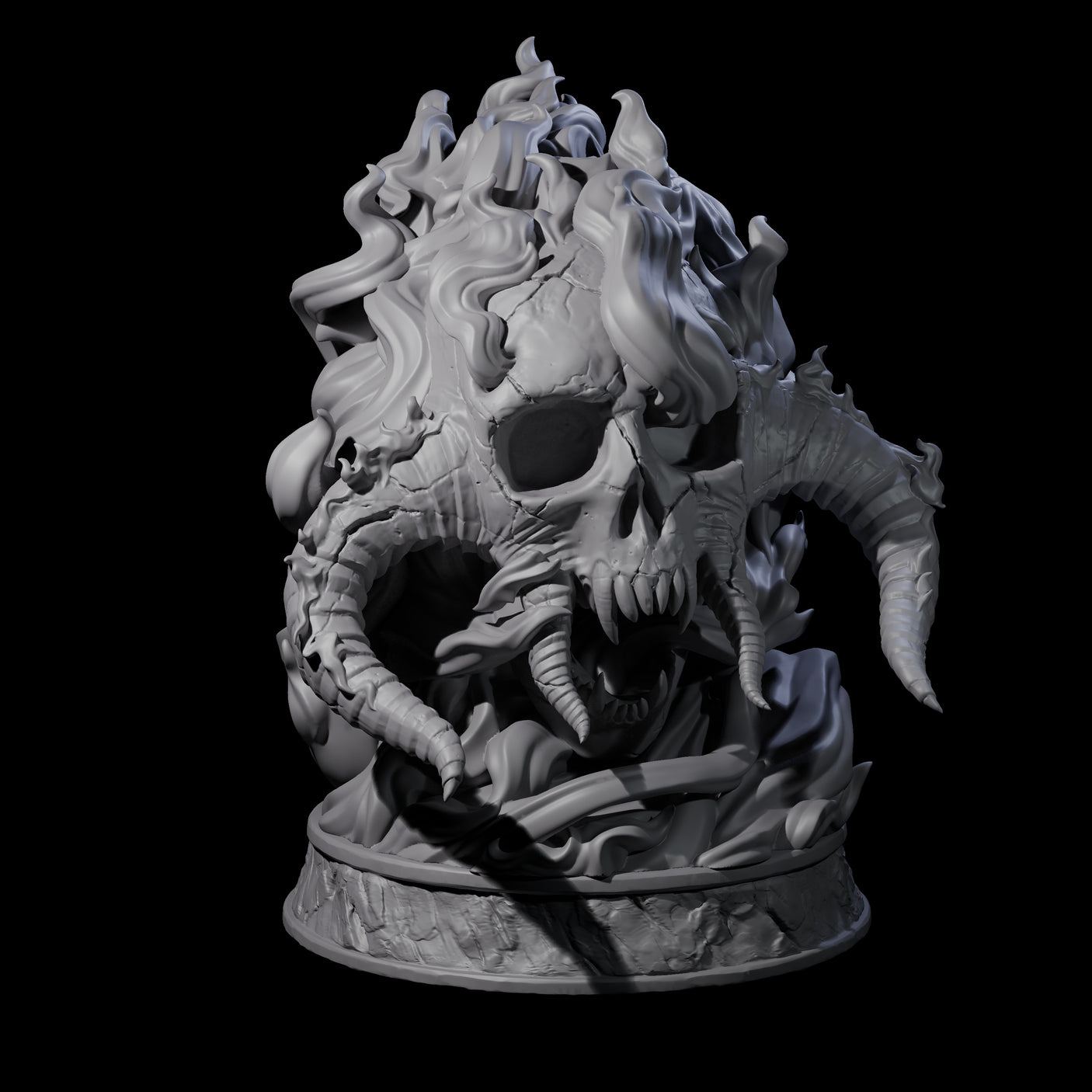 Huge Flaming Skull Miniature for Dungeons and Dragons, Pathfinder or other TTRPGs
