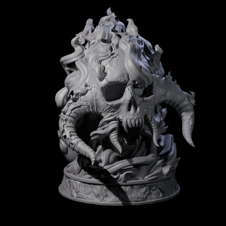 Huge Flaming Skull Miniature for Dungeons and Dragons, Pathfinder or other TTRPGs
