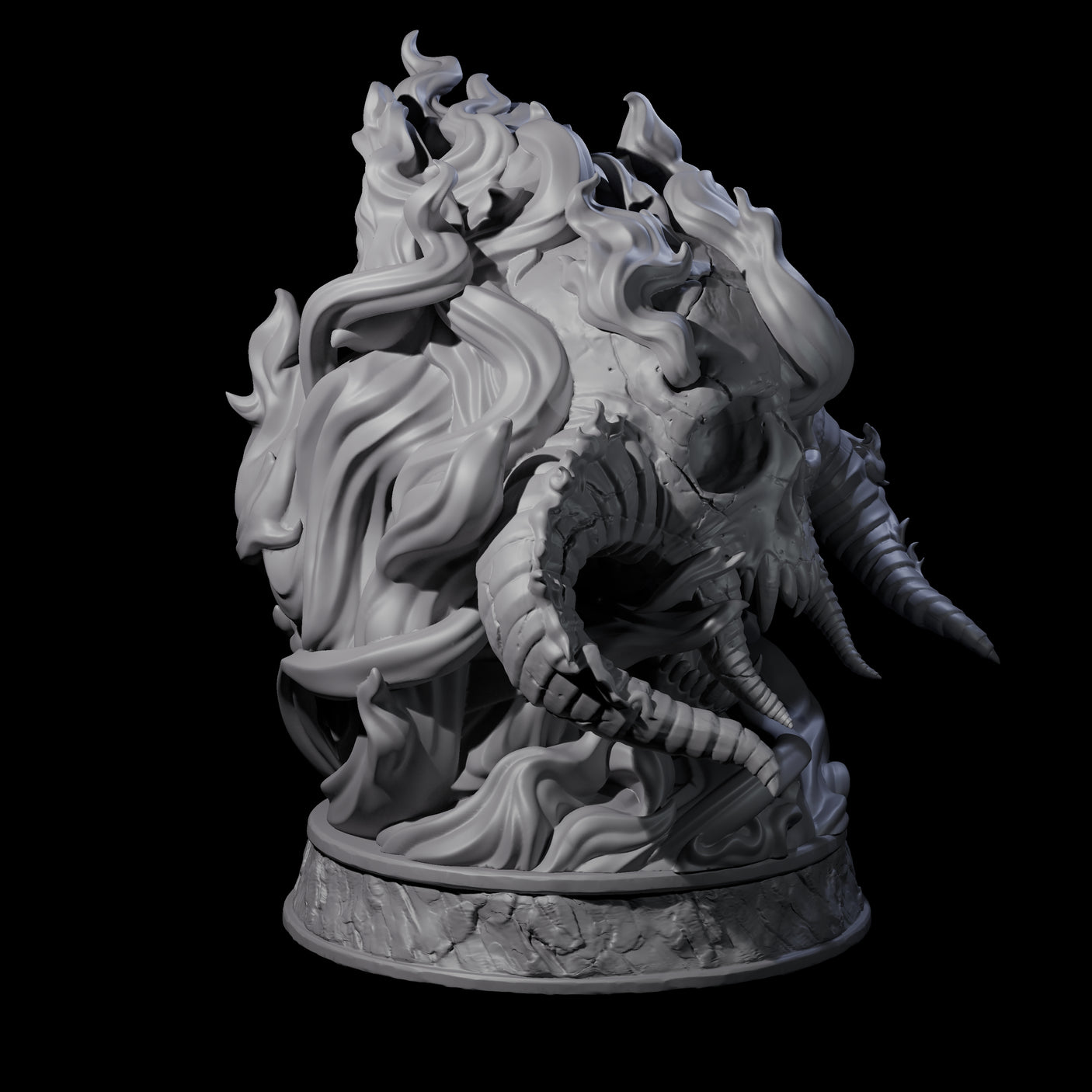Huge Flaming Skull Miniature for Dungeons and Dragons, Pathfinder or other TTRPGs