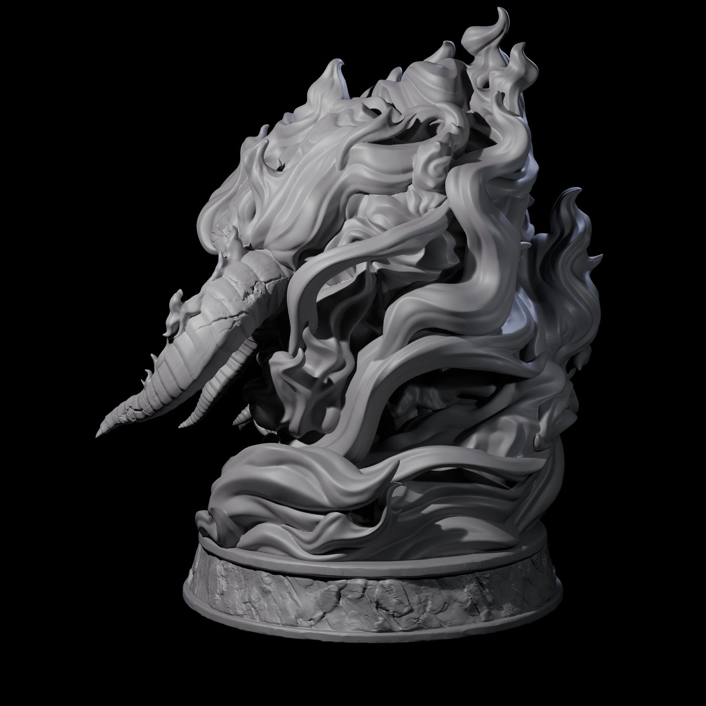 Huge Flaming Skull Miniature for Dungeons and Dragons, Pathfinder or other TTRPGs