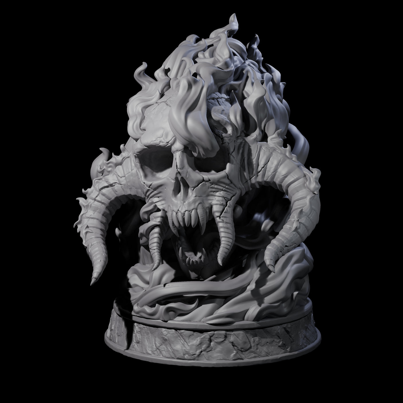 Huge Flaming Skull Miniature for Dungeons and Dragons, Pathfinder or other TTRPGs