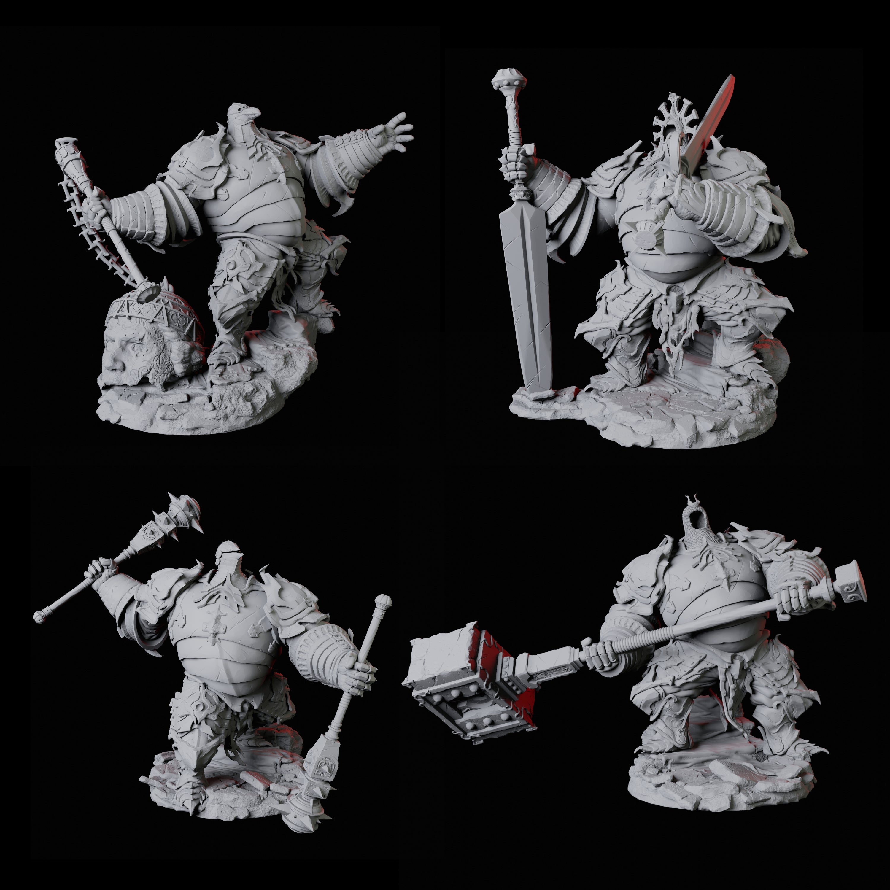 Hulking Animated Armour Set of Four Miniature for Dungeons and Dragons, Pathfinder or other TTRPGs