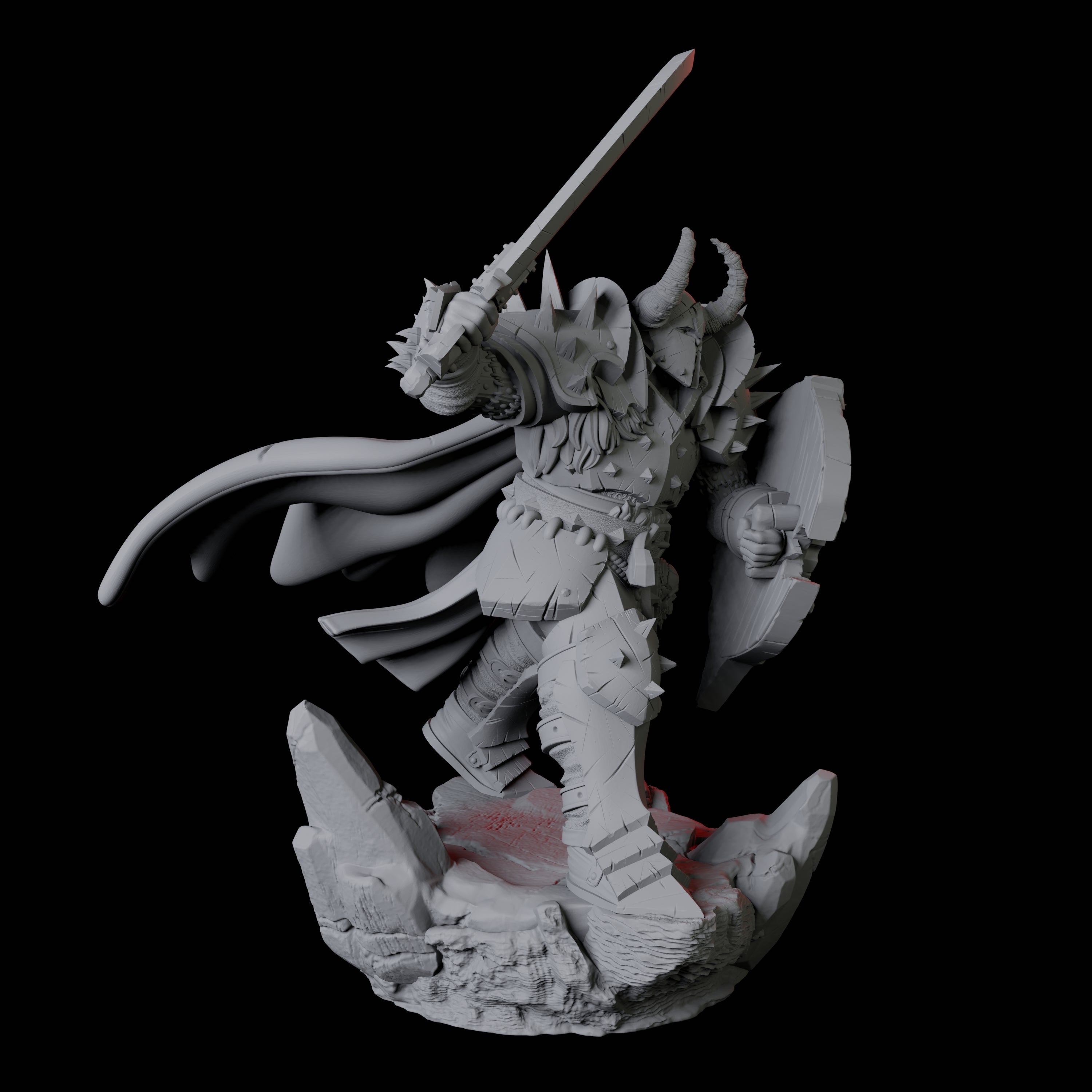 Hulking Armoured Barbarian B Miniature for Dungeons and Dragons, Pathfinder or other TTRPGs