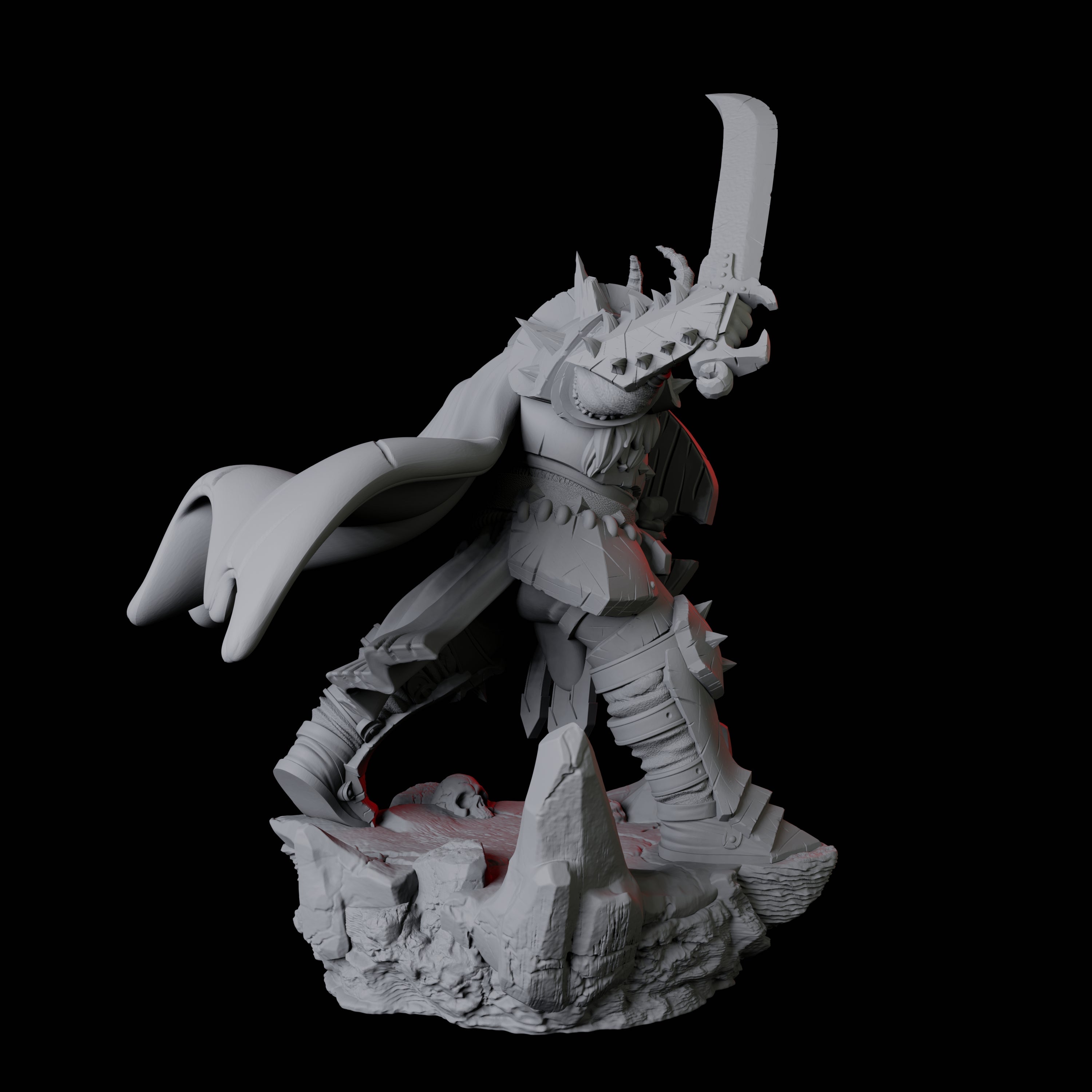 Hulking Armoured Barbarian B Miniature for Dungeons and Dragons, Pathfinder or other TTRPGs