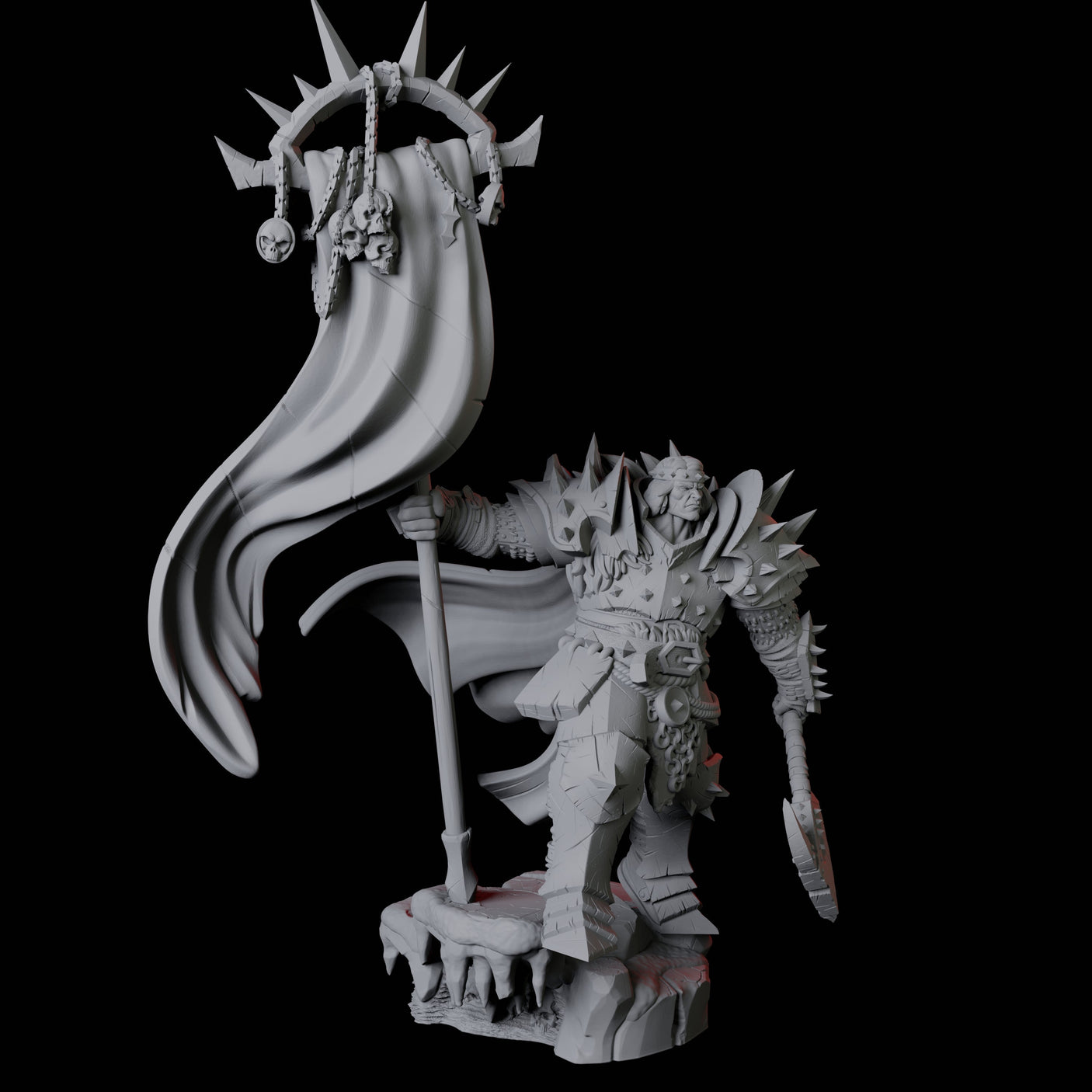 Hulking Armoured Barbarian D Miniature for Dungeons and Dragons, Pathfinder or other TTRPGs