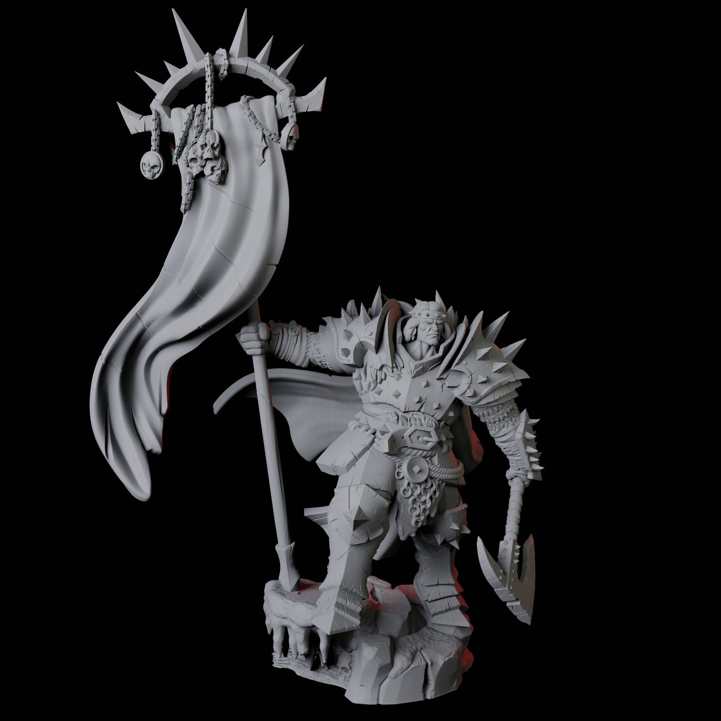 Hulking Armoured Barbarian D Miniature for Dungeons and Dragons, Pathfinder or other TTRPGs
