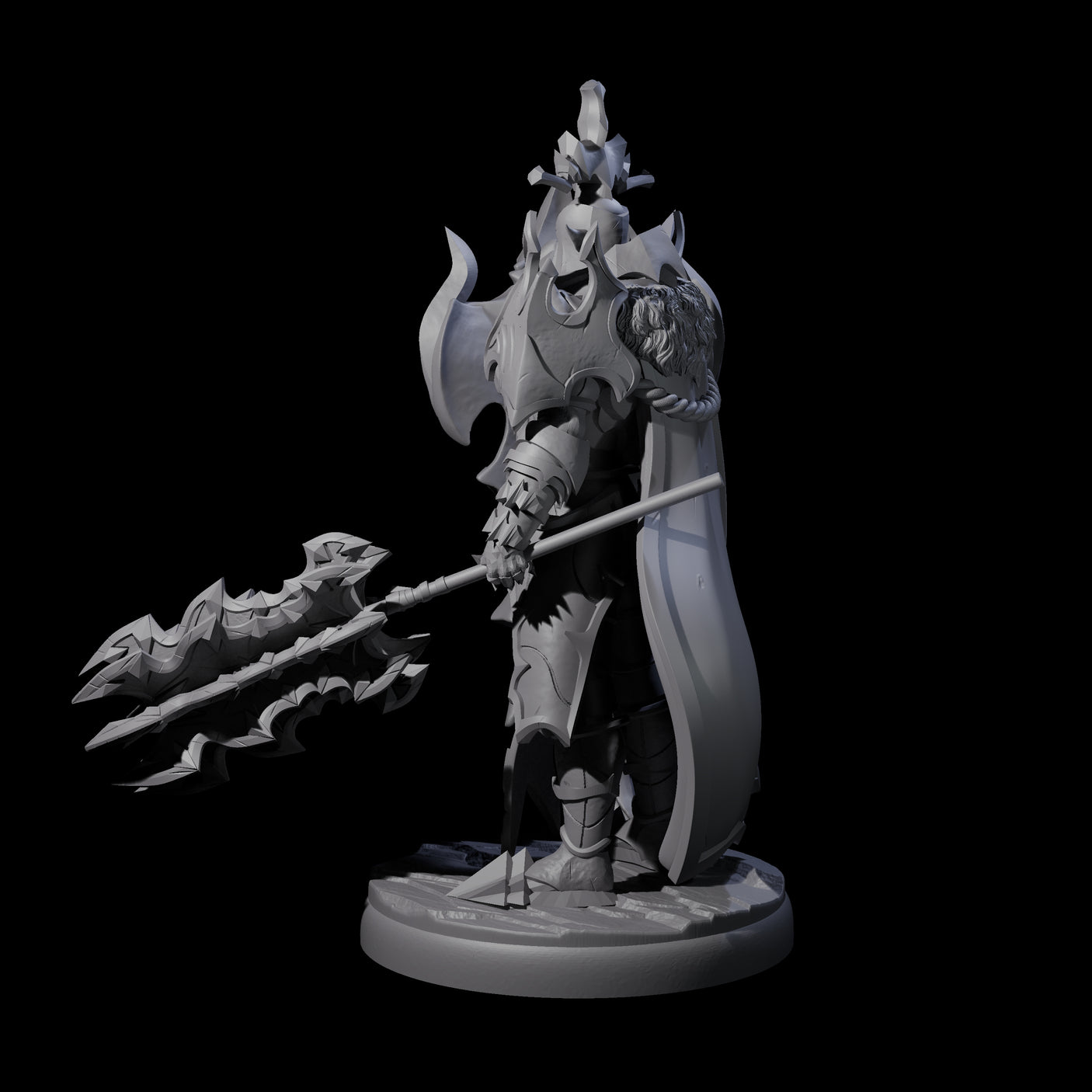 Hulking Dark Elf Sentinel A Miniature for Dungeons and Dragons, Pathfinder or other TTRPGs